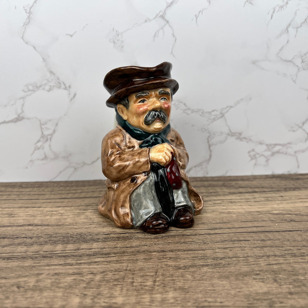 Vintage Roy Kirkham Toby Jug, Hand Painted Staffordshire Porcelain "Poorman"