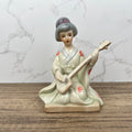 Vintage Japanese Porcelain Geisha Figurine with Mandolin