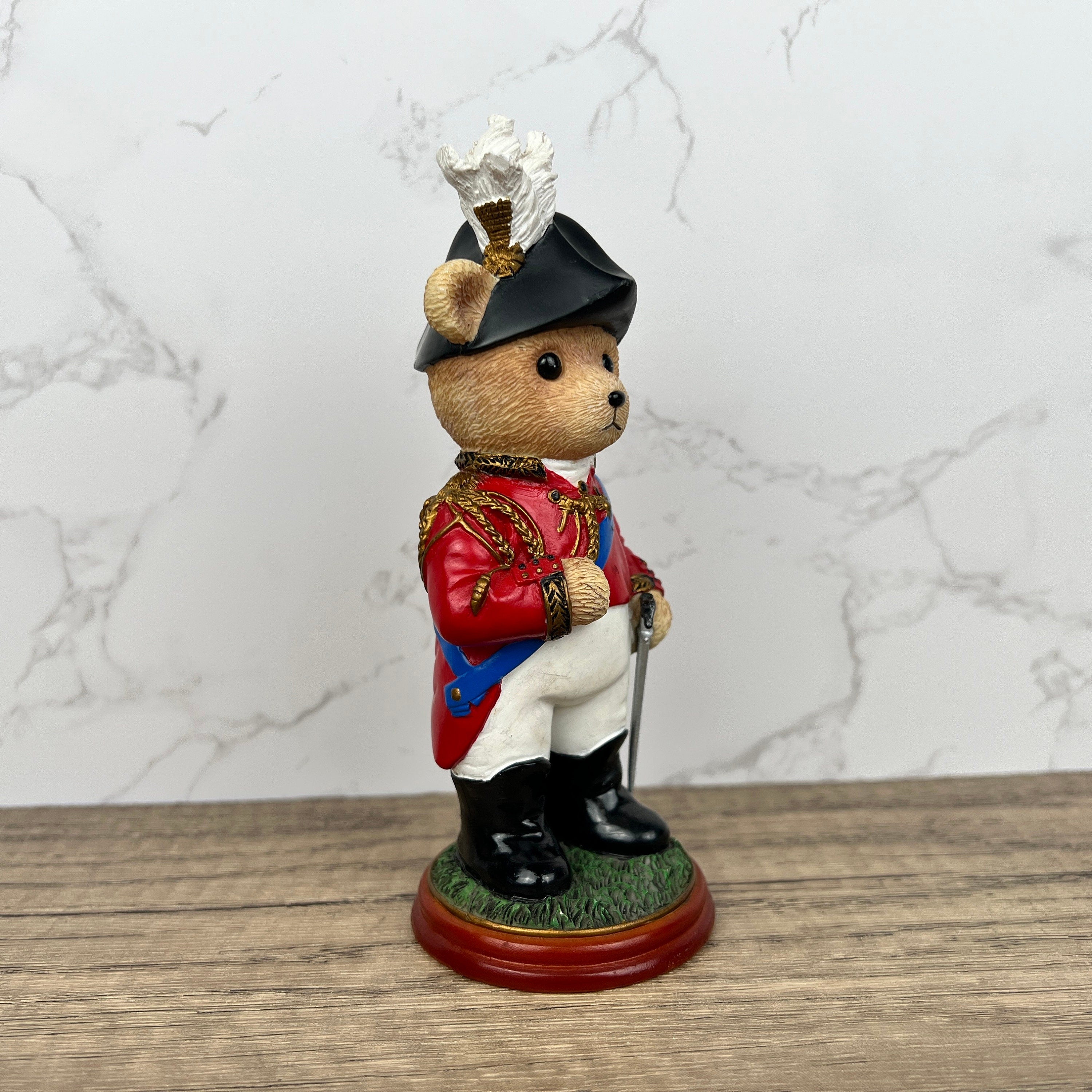 Hamilton Collection "Wellington" Bear Sculpture, Vintage Figurine (Sword Damage)