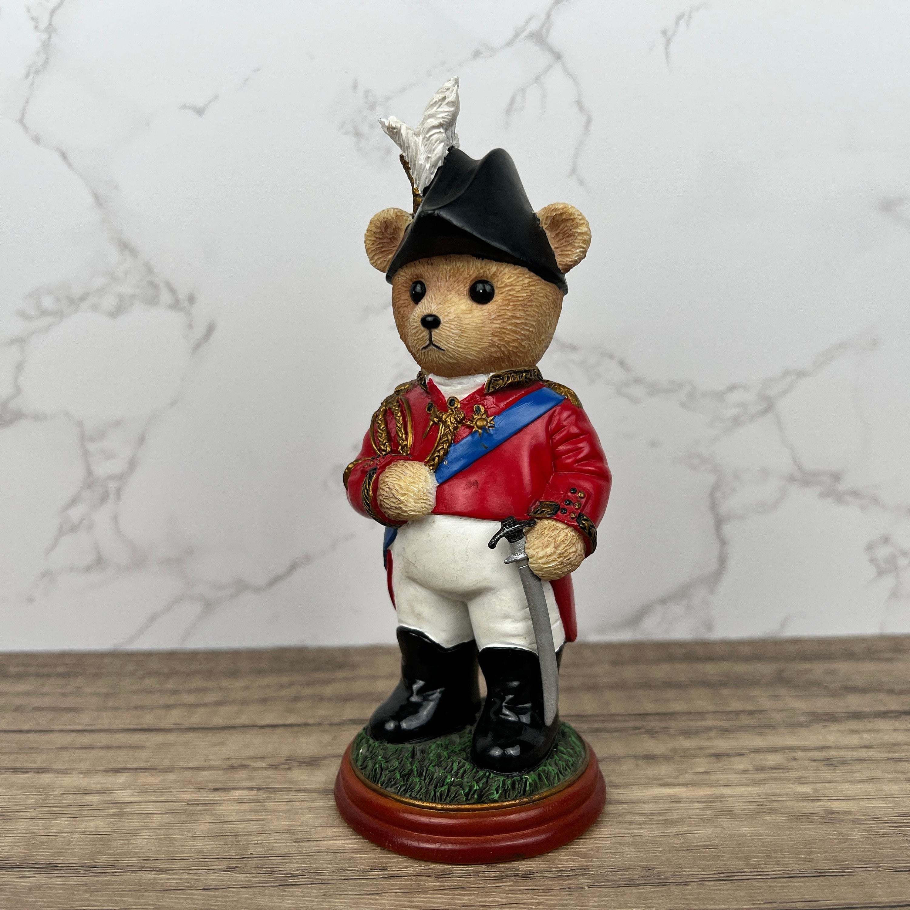 Hamilton Collection "Wellington" Bear Sculpture, Vintage Figurine (Sword Damage)
