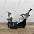 Vintage Porcelain Price Products Birds with Nest in Old Boot, Broken Beak
