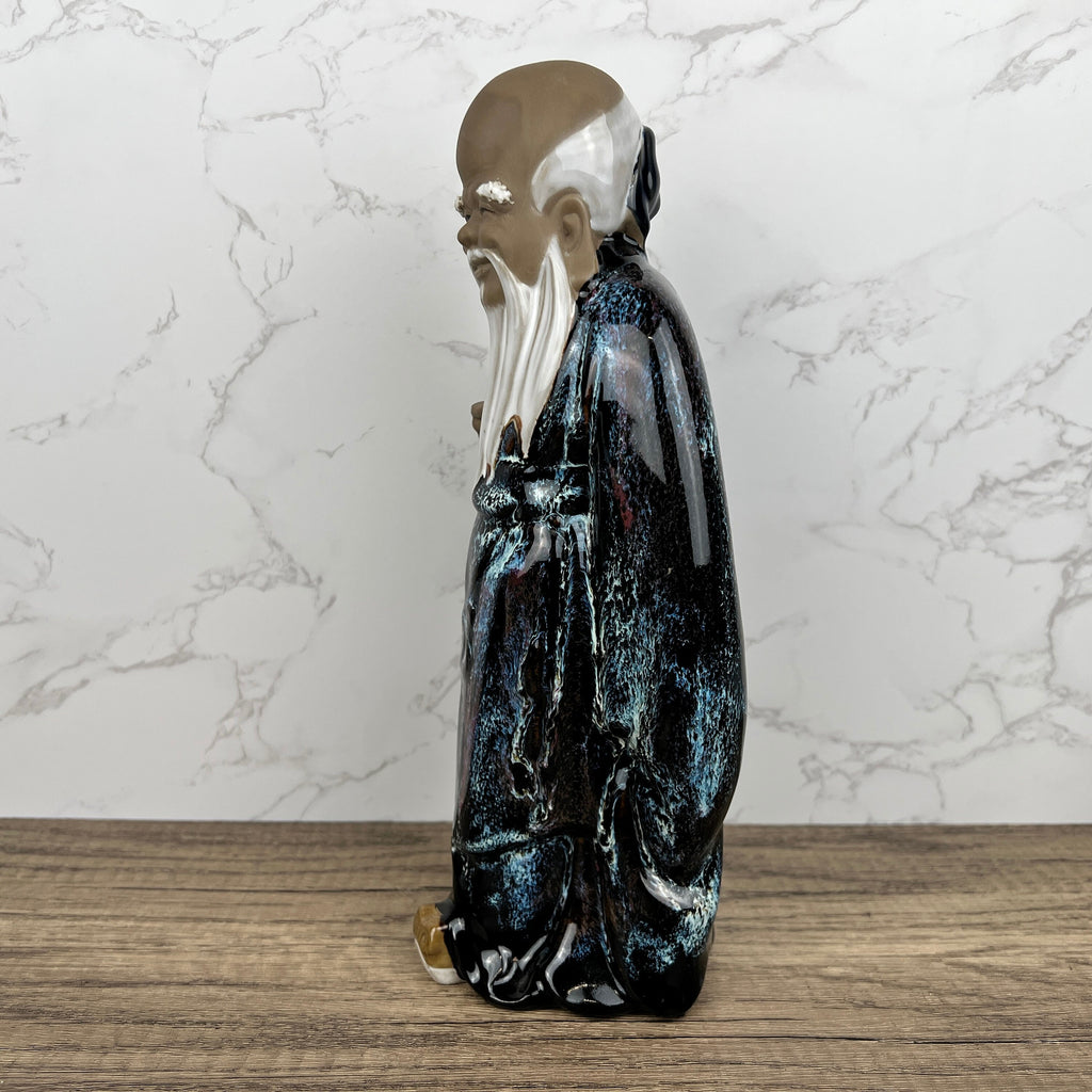 Vintage Shiwan Mudmen, Longevity God Ceramic Figure, Chinese Folklore (Missing Staff)