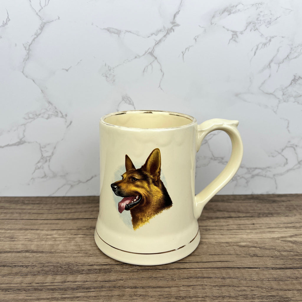 Vintage Wade German Shepherd Mug, Fine Bone China Teacup, Dog Kitchenware