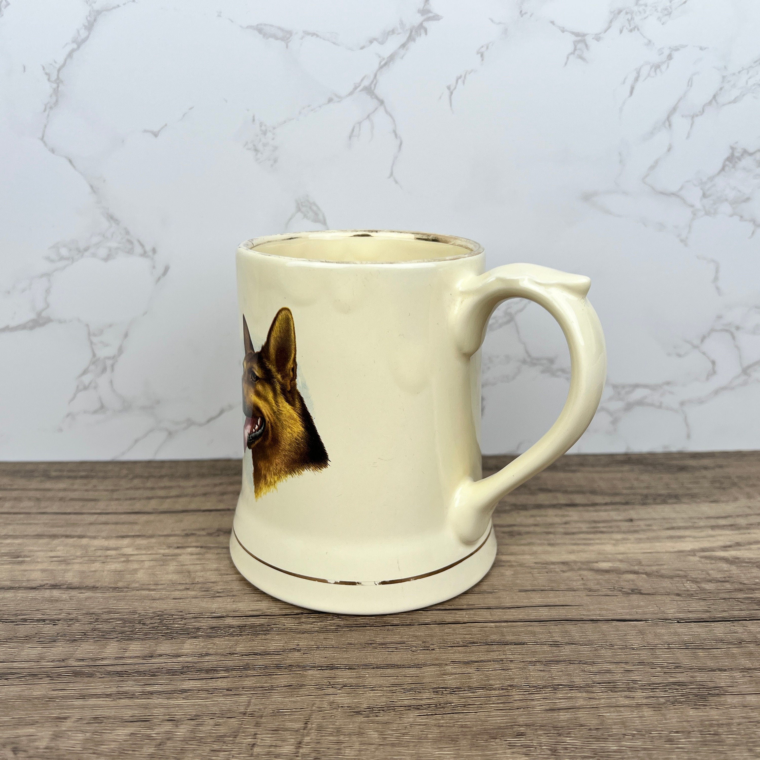 Vintage Wade German Shepherd Mug, Fine Bone China Teacup, Dog Kitchenware