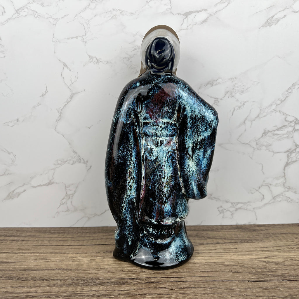 Vintage Shiwan Mudmen, Longevity God Ceramic Figure, Chinese Folklore (Missing Staff)