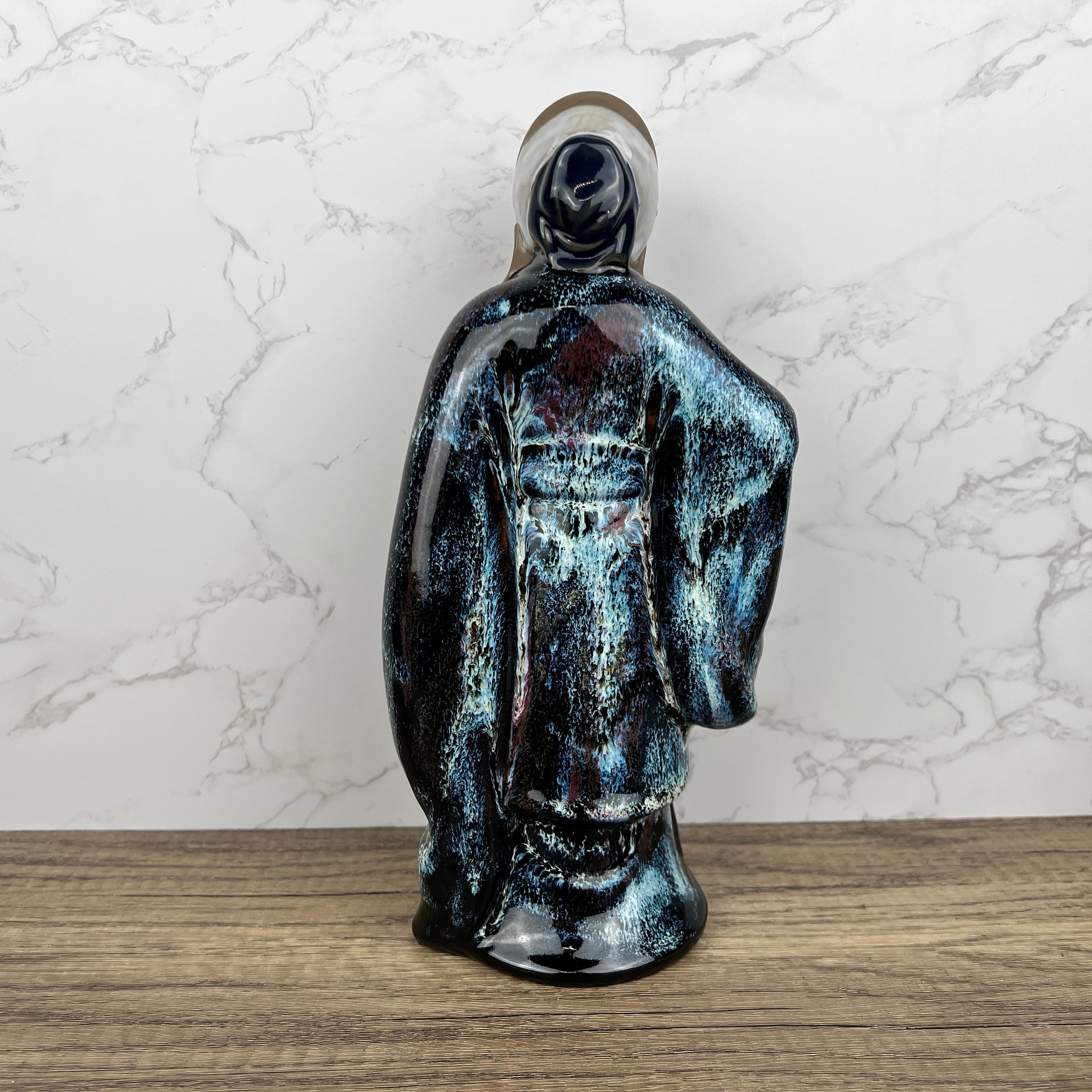 Vintage Shiwan Mudmen, Longevity God Ceramic Figure, Chinese Folklore (Missing Staff)