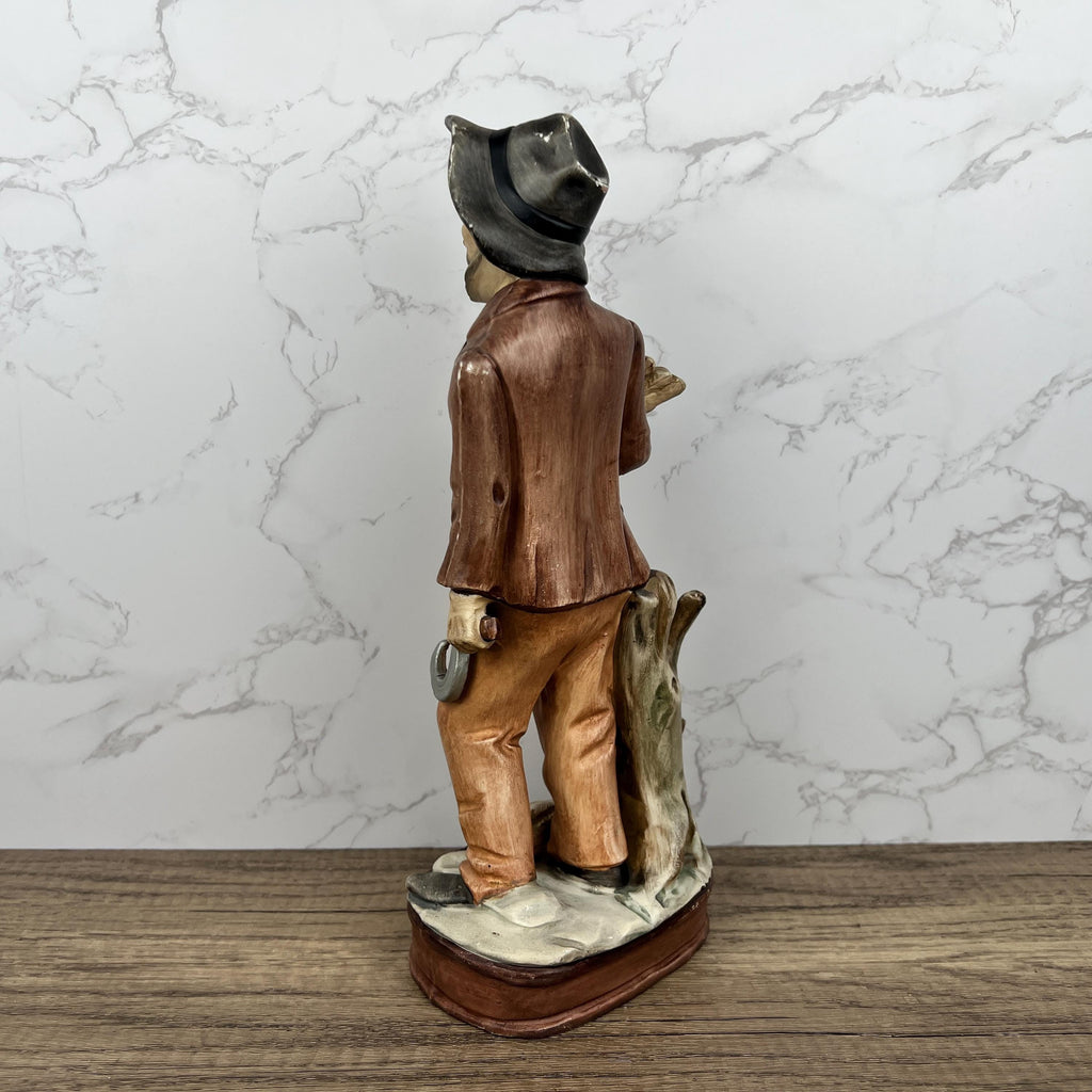 Vintage Capodimonte Porcelain Farmer Figurine, Portugal Home Decor