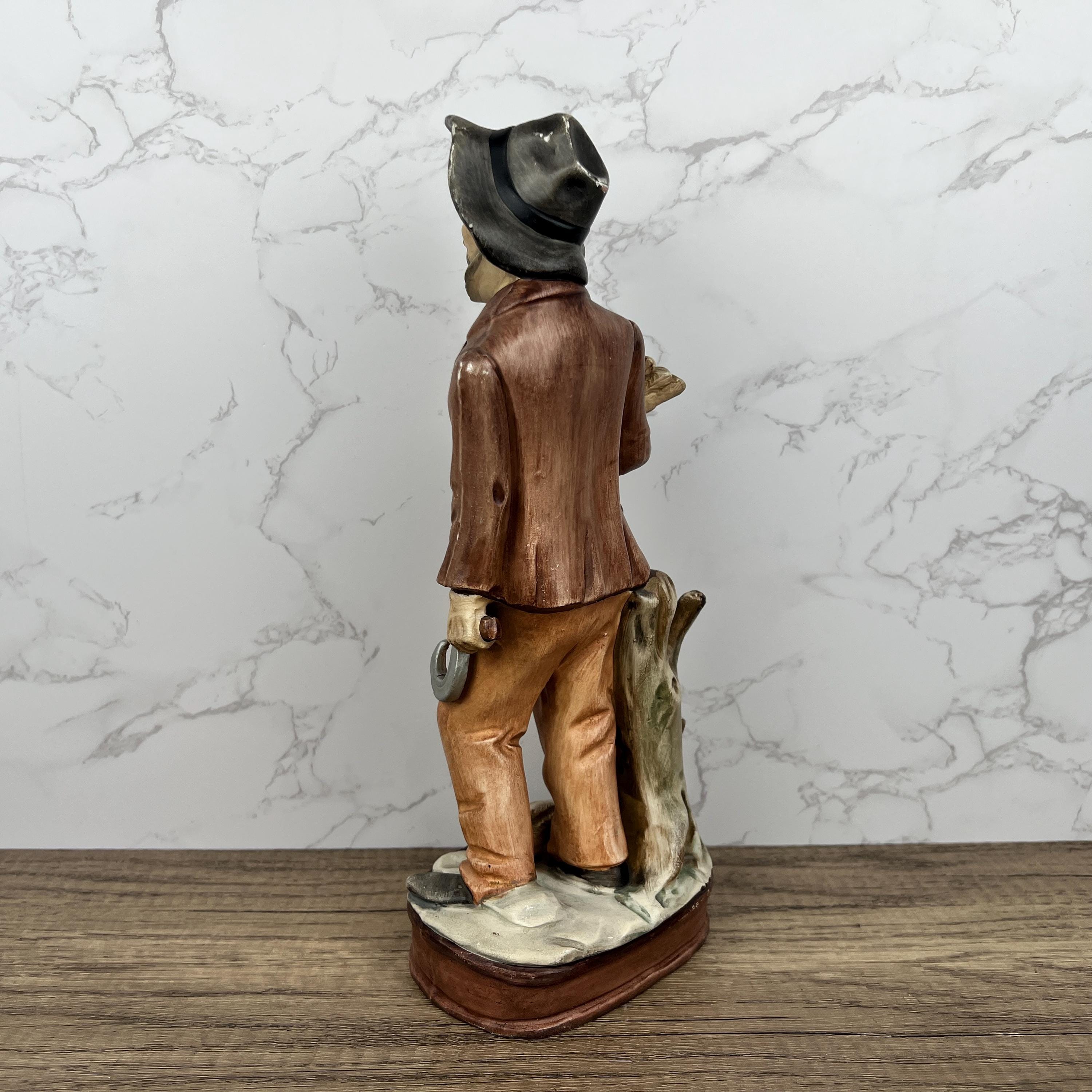 Vintage Capodimonte Porcelain Farmer Figurine, Portugal Home Decor