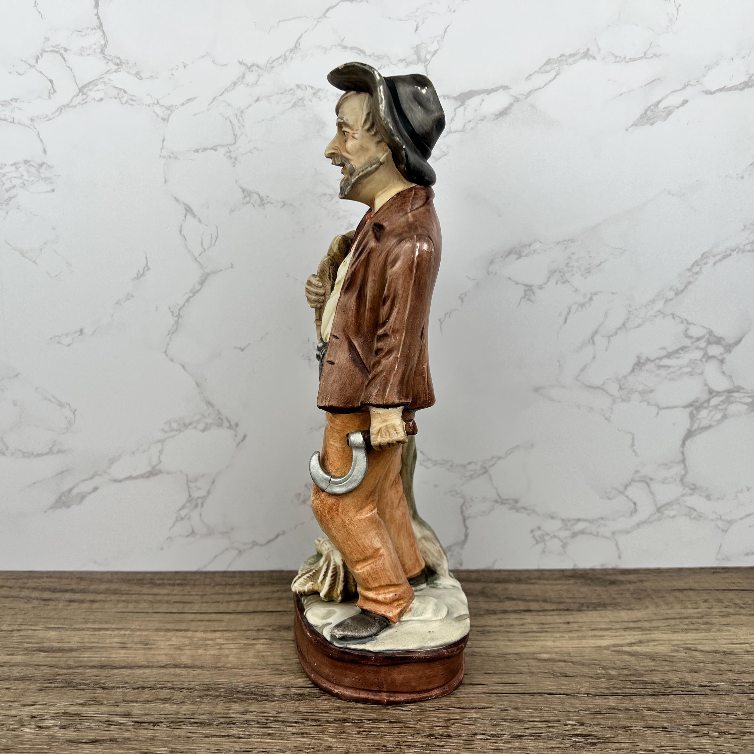 Vintage Capodimonte Porcelain Farmer Figurine, Portugal Home Decor
