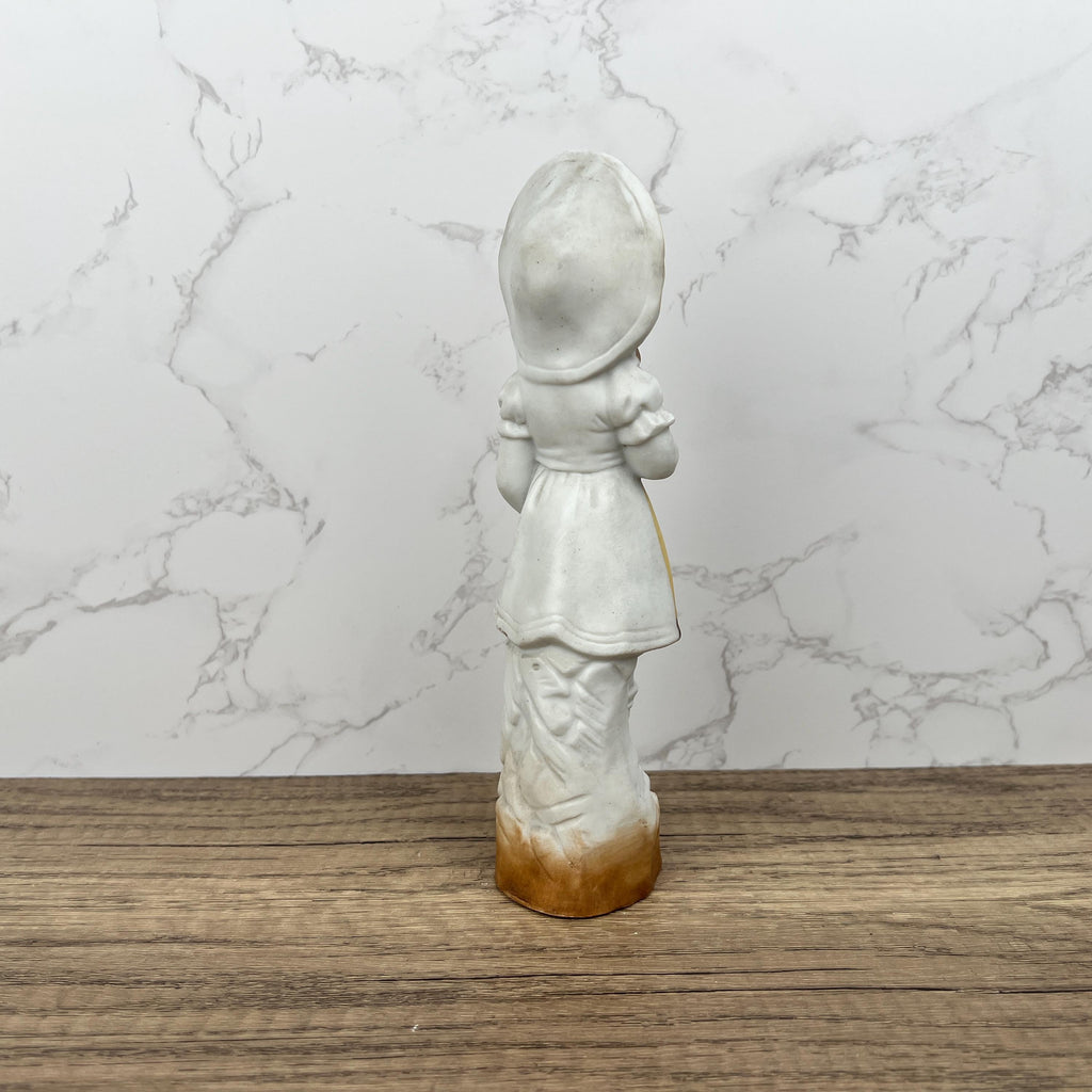 Antique Heubach Bisque Figurine, German Girl with Apple Candy