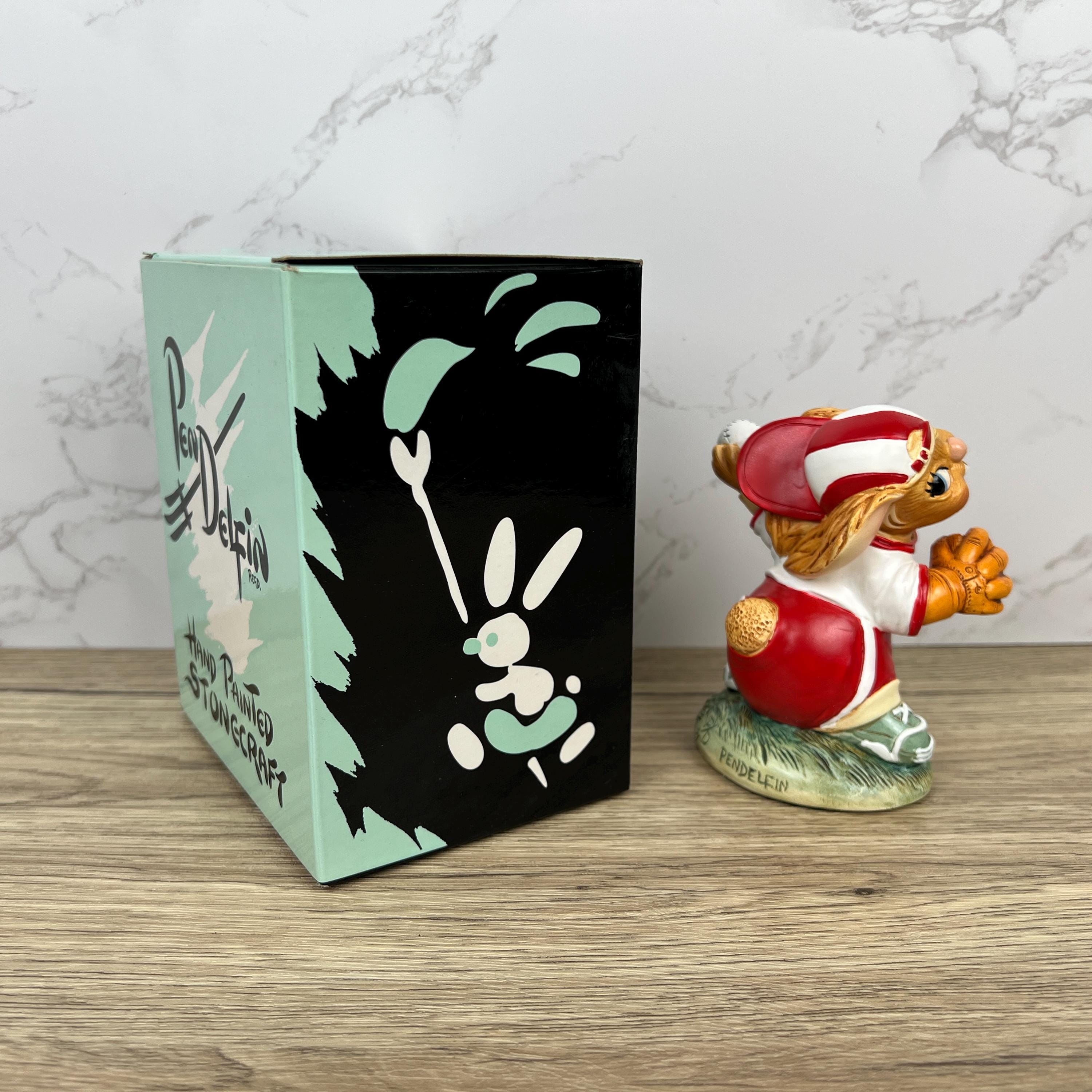 Vintage Pendelfin "PITCH" Rabbit Figurine, Hand Painted Stonecraft