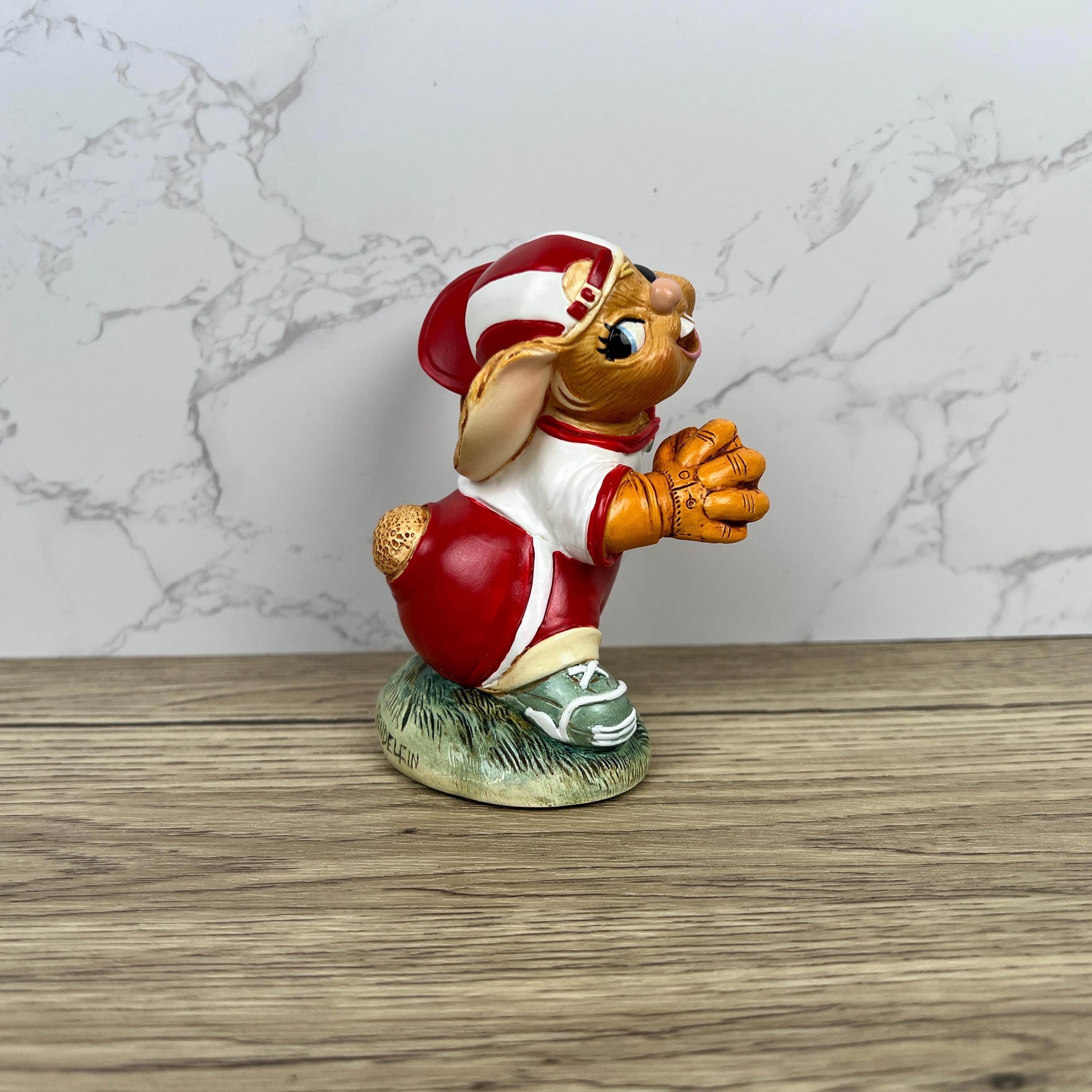 Vintage Pendelfin "PITCH" Rabbit Figurine, Hand Painted Stonecraft