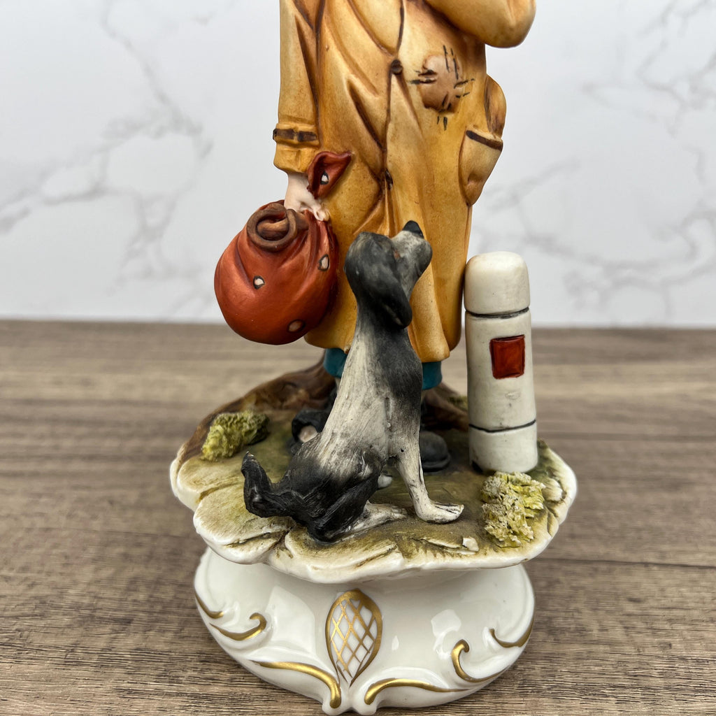 Vintage Capodimonte A.Belcari Porcelain Figurine, Boy with Dog