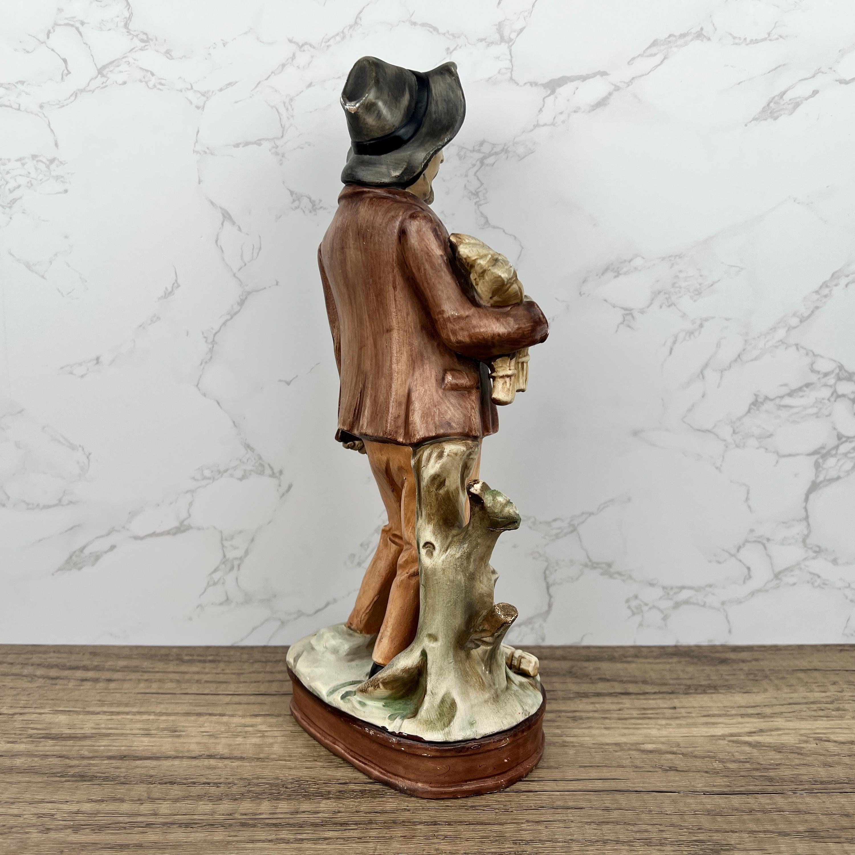 Vintage Capodimonte Porcelain Farmer Figurine, Portugal Home Decor