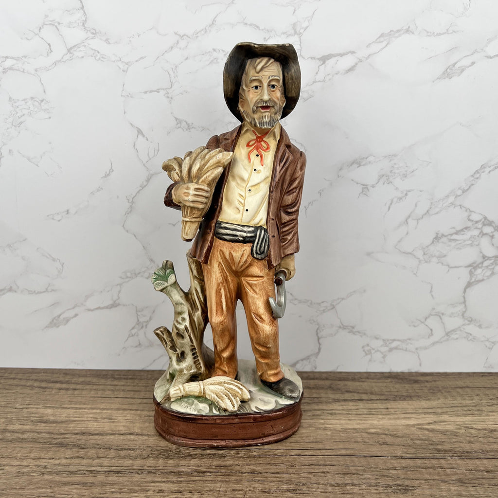Vintage Capodimonte Porcelain Farmer Figurine, Portugal Home Decor