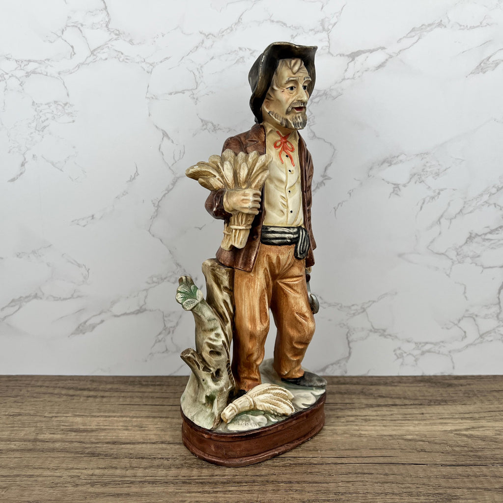 Vintage Capodimonte Porcelain Farmer Figurine, Portugal Home Decor