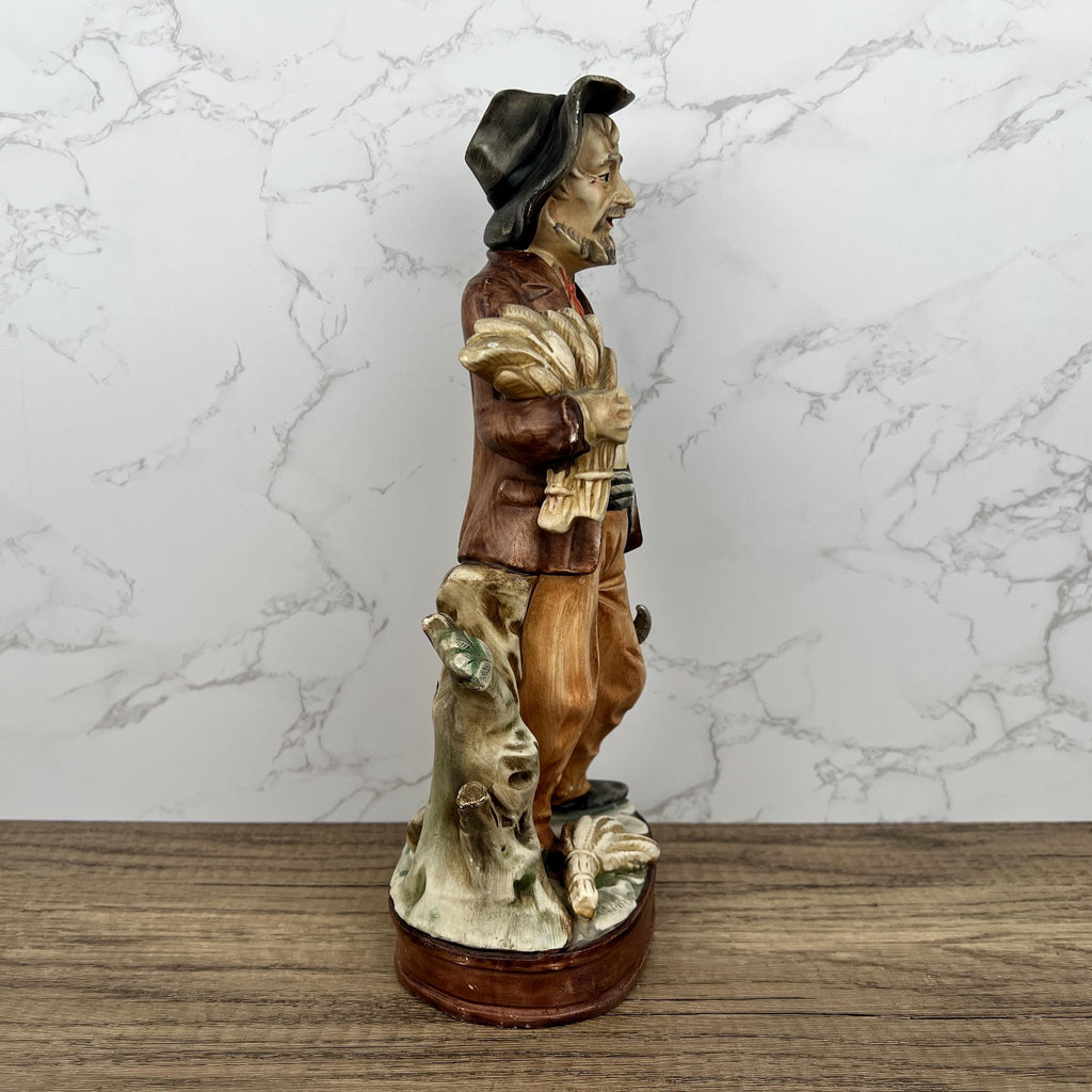 Vintage Capodimonte Porcelain Farmer Figurine, Portugal Home Decor