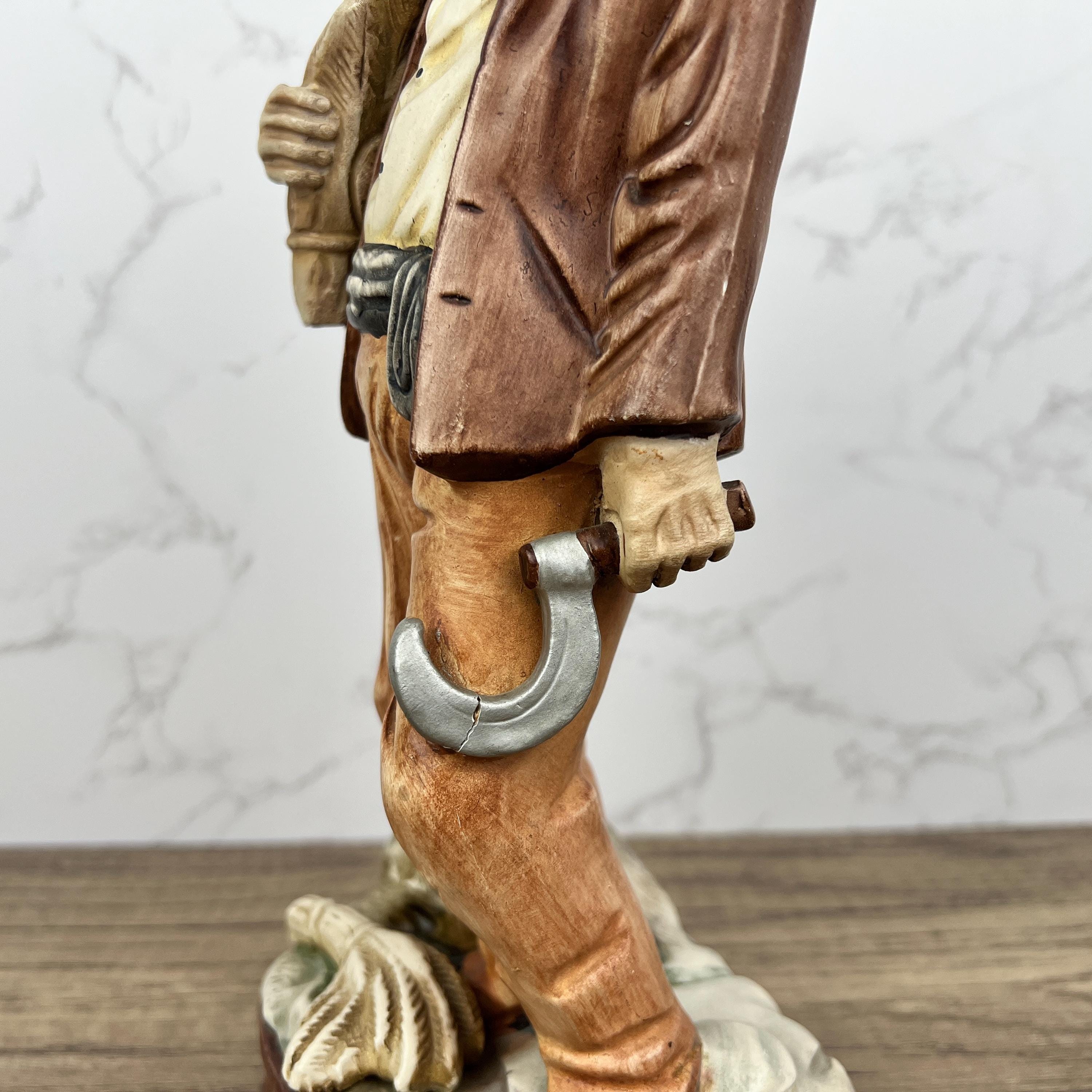 Vintage Capodimonte Porcelain Farmer Figurine, Portugal Home Decor