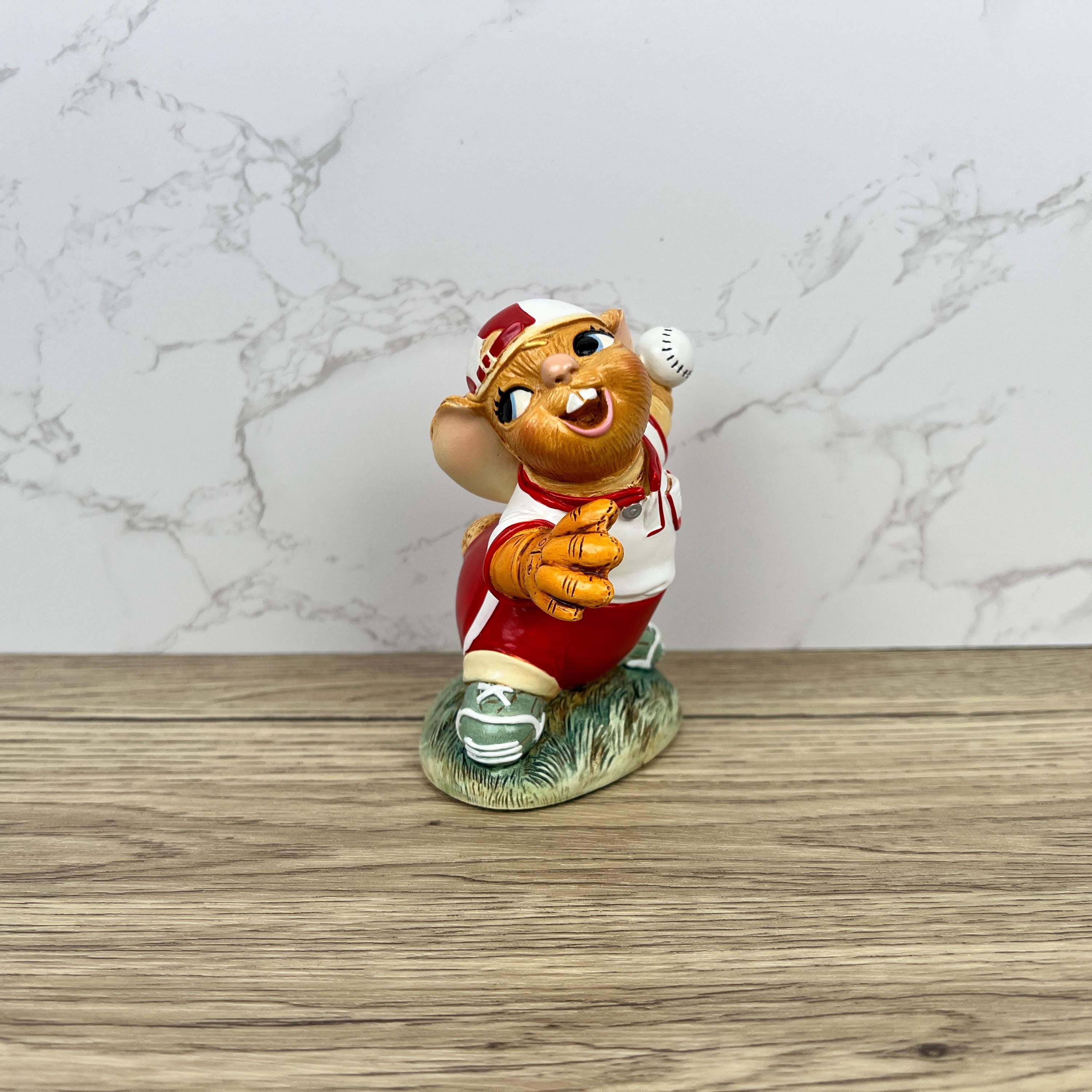 Vintage Pendelfin "PITCH" Rabbit Figurine, Hand Painted Stonecraft