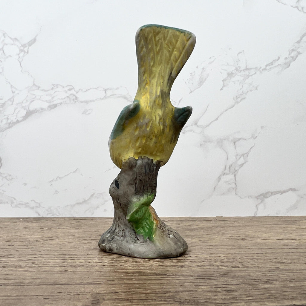 Vintage Hand Painted Porcelain Blue Tit Bird Figurine, Cottage Decor