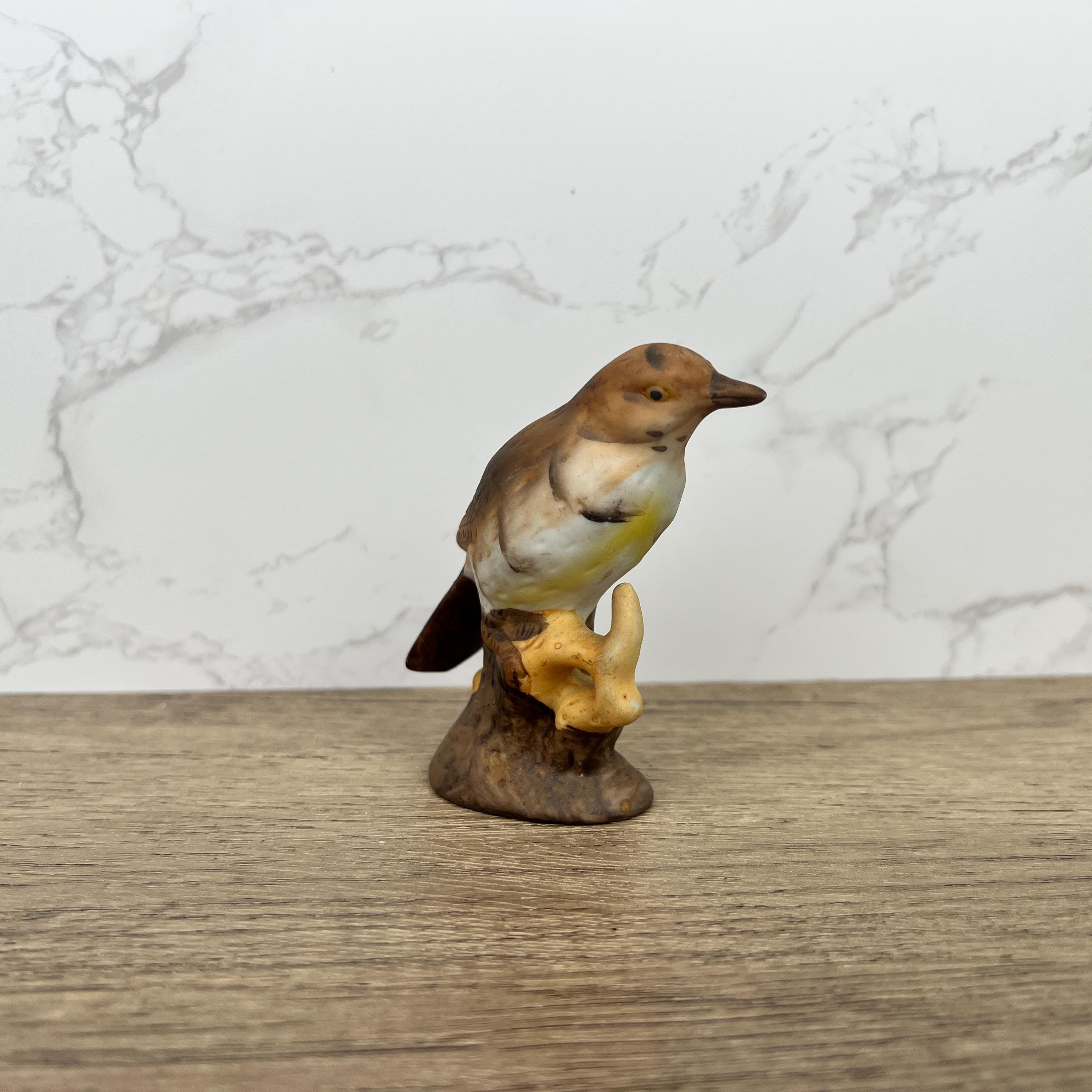 Vintage Hand Painted Porcelain Mistle Thrush Bird Figurine, British Wild Life Decoration