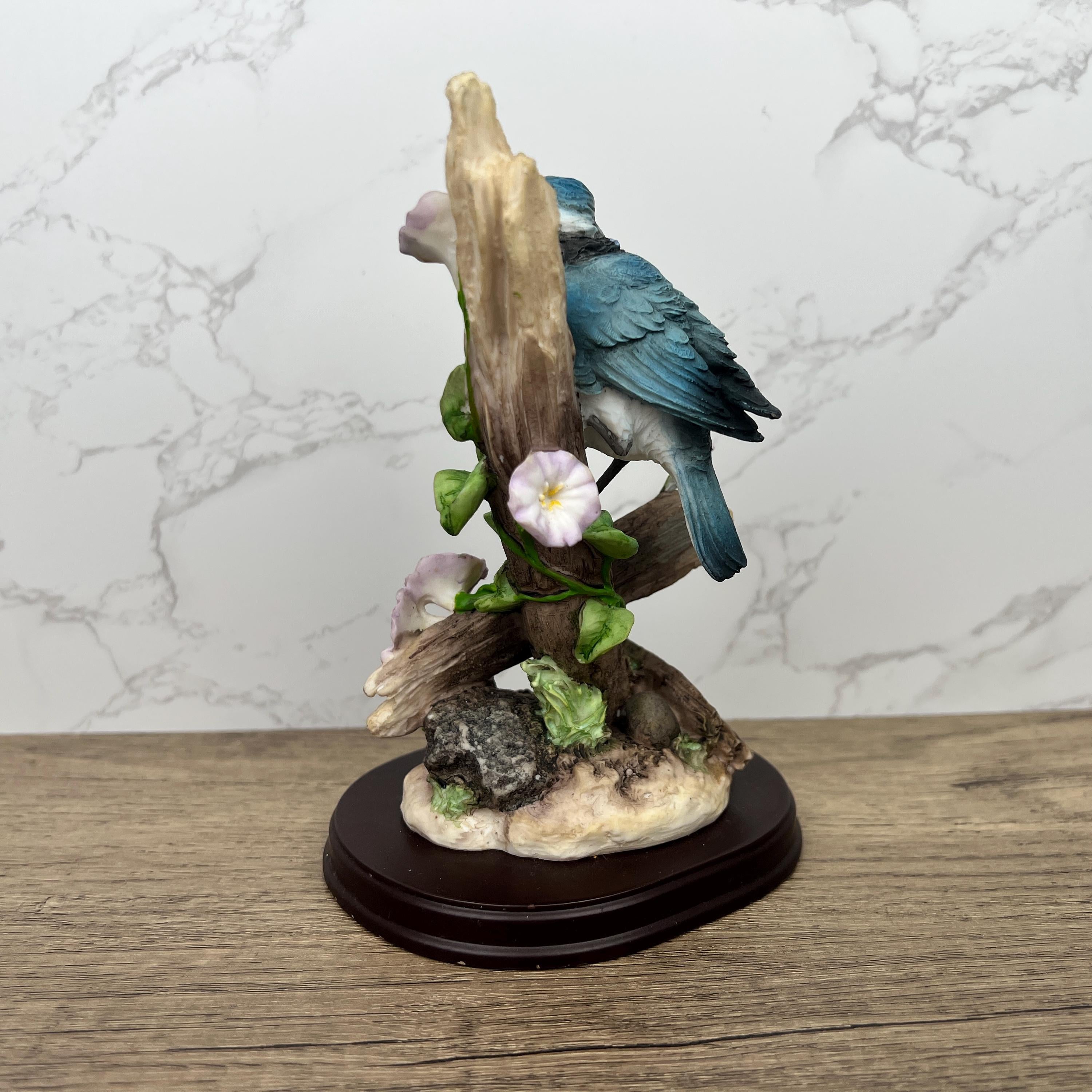 Vintage Leonardo Collection Bluetit Bird Figurine, Resin Wildlife Decor