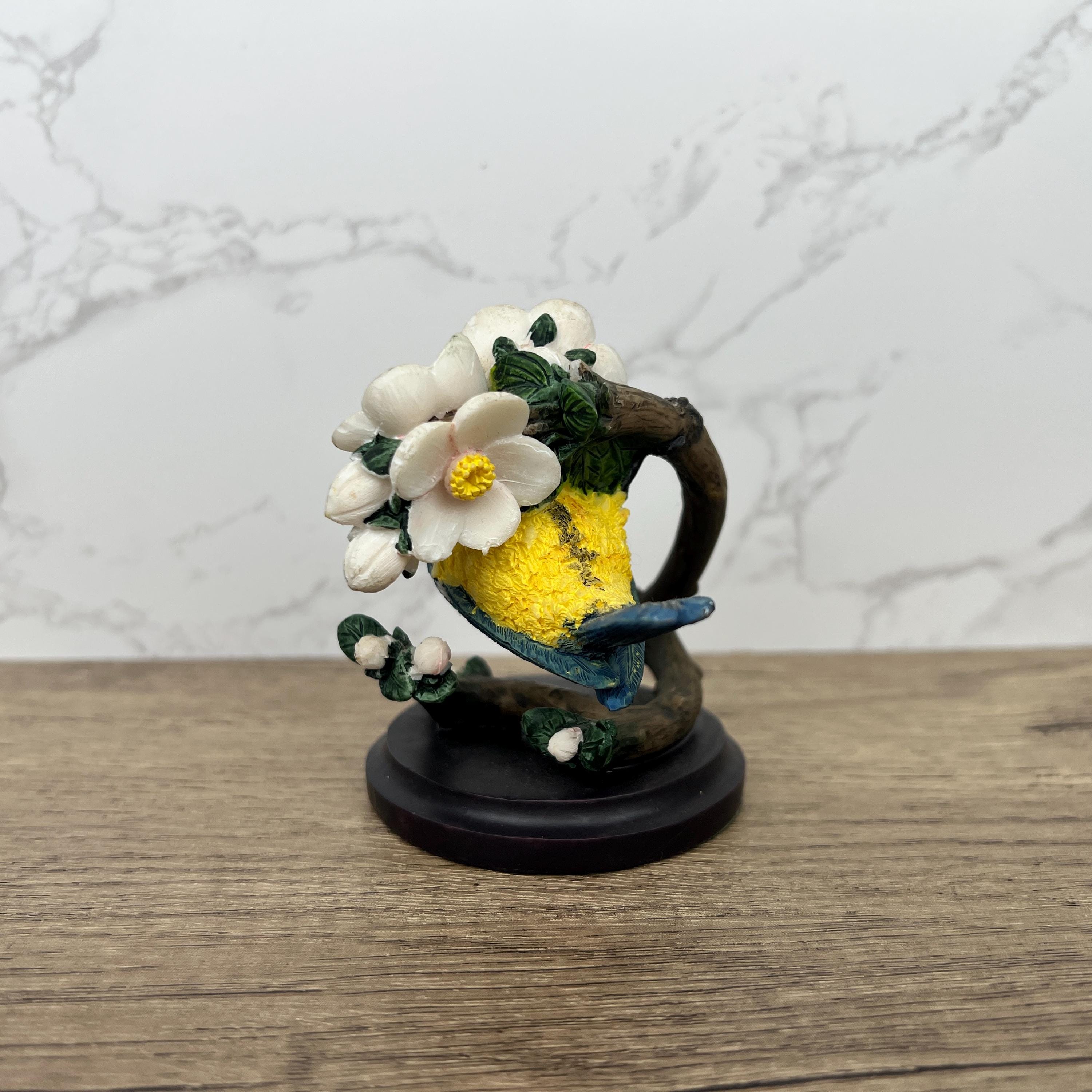 Hand Painted Blue Tit Figurine, Andy Pearce Eaglemoss, British Wildlife Collection