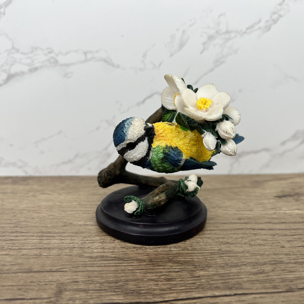 Hand Painted Blue Tit Figurine, Andy Pearce Eaglemoss, British Wildlife Collection