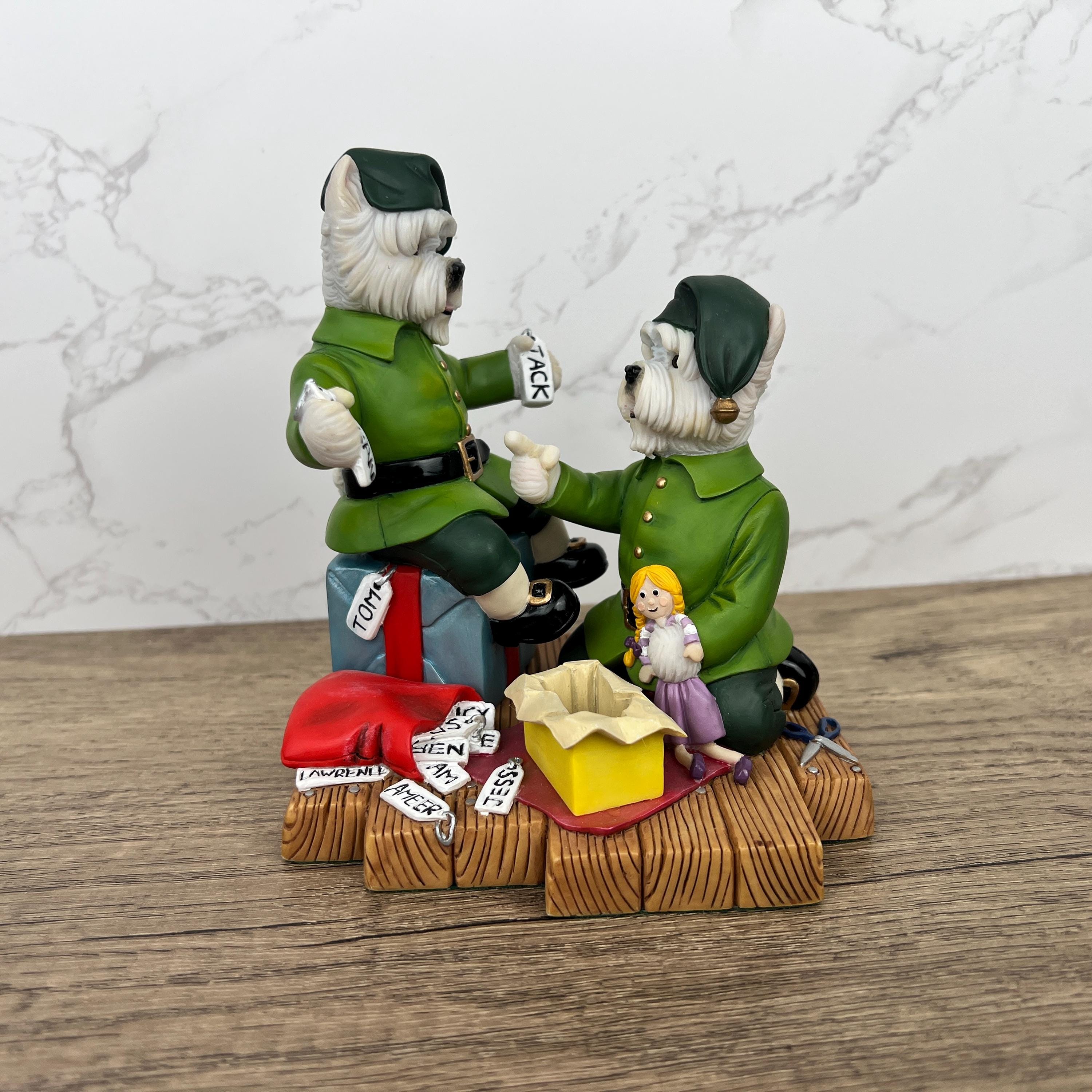 Robert Harrop Westie Dog Figurine, Santa's Helpers, Christmas 2001