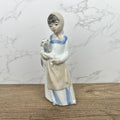Handmade Sango Porcelain Girl with Lamb Figurine, Vintage Lladro Style Decor