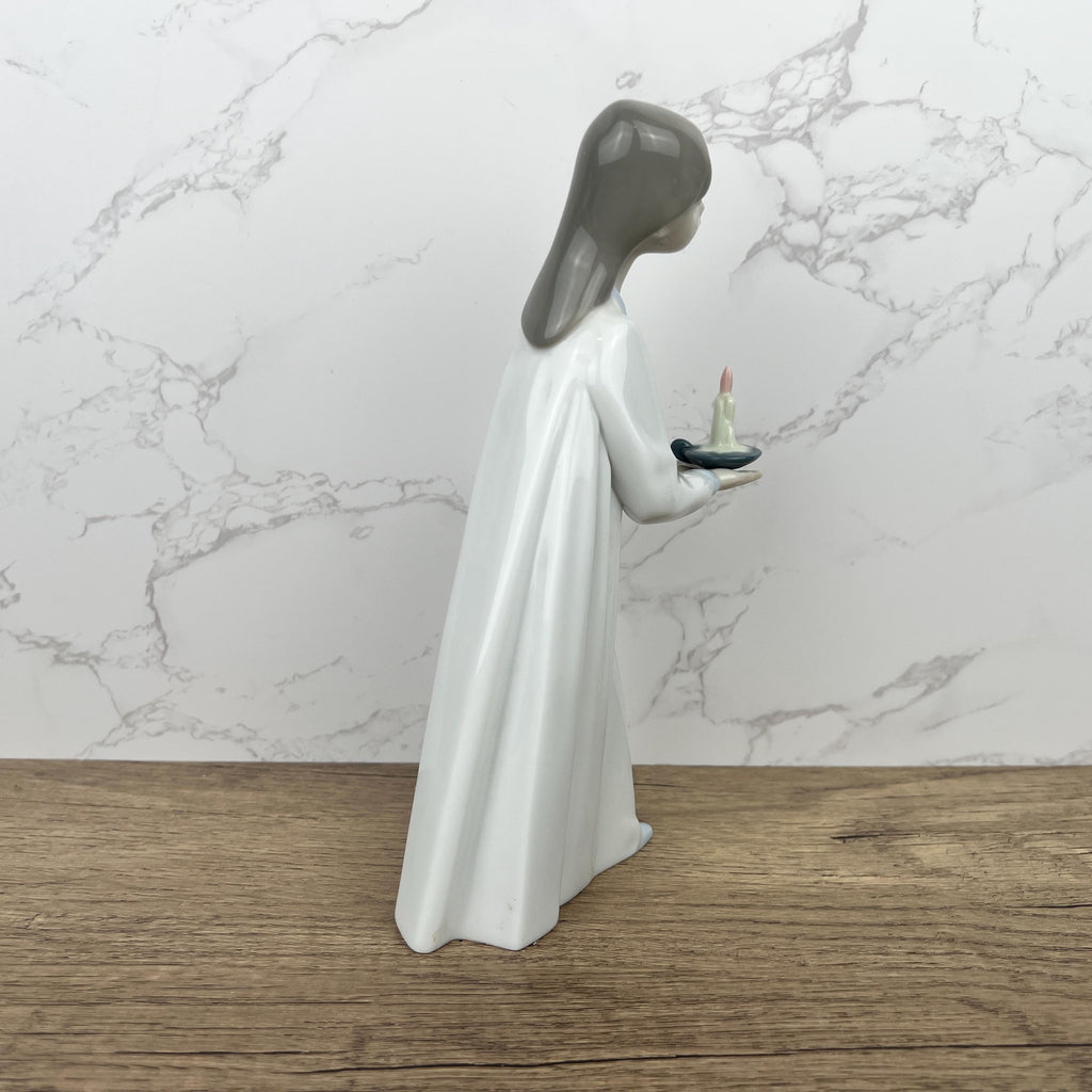 Vintage Lladro Girl with Candle Figurine, Spanish Porcelain, Collectible