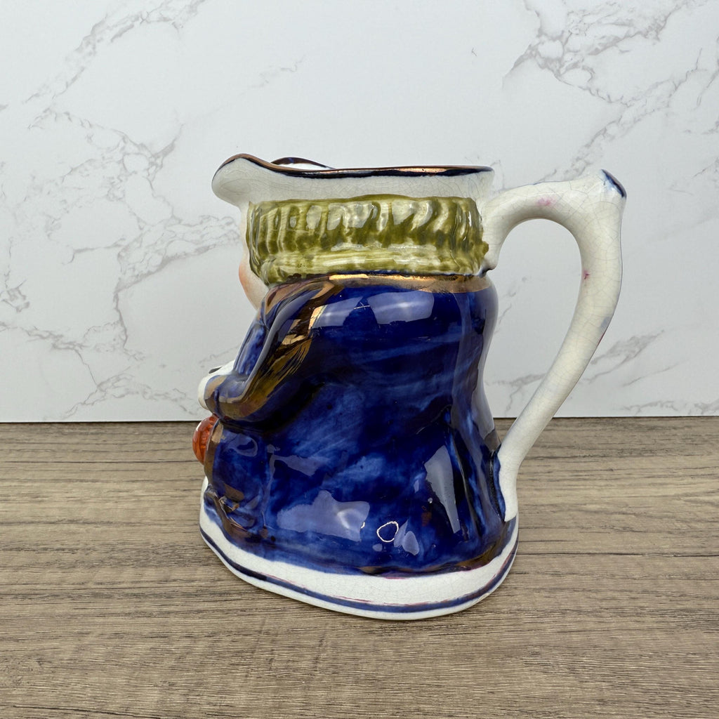 Antique Allerton's Toby Jug, Staffordshire Cobalt Blue, England