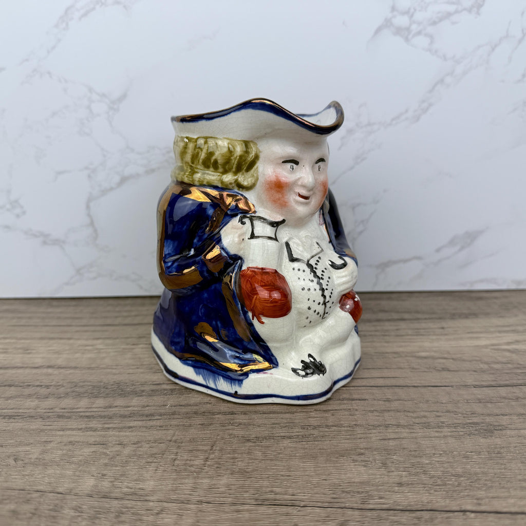 Antique Allerton's Toby Jug, Staffordshire Cobalt Blue, England