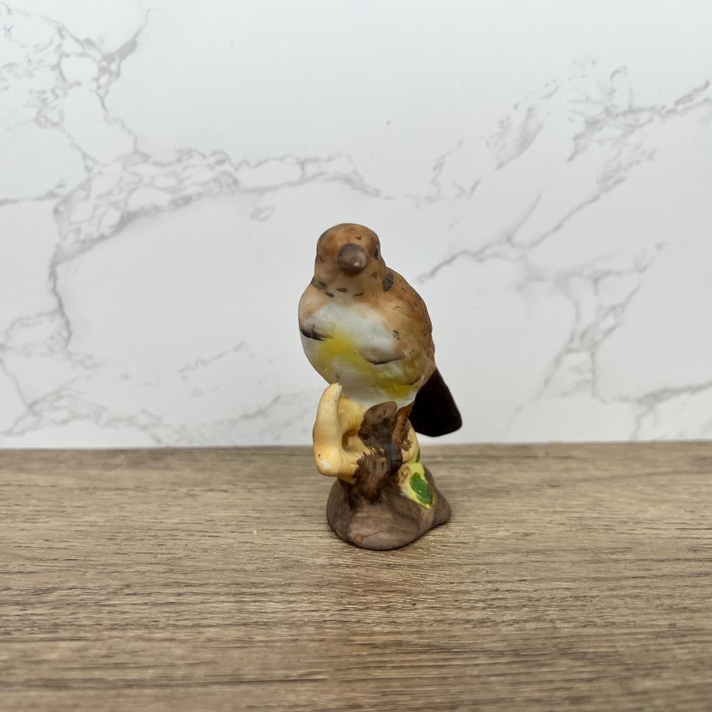 Vintage Hand Painted Porcelain Mistle Thrush Bird Figurine, British Wild Life Decoration