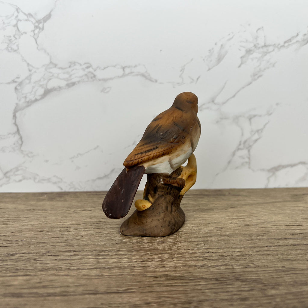 Vintage Hand Painted Porcelain Mistle Thrush Bird Figurine, British Wild Life Decoration
