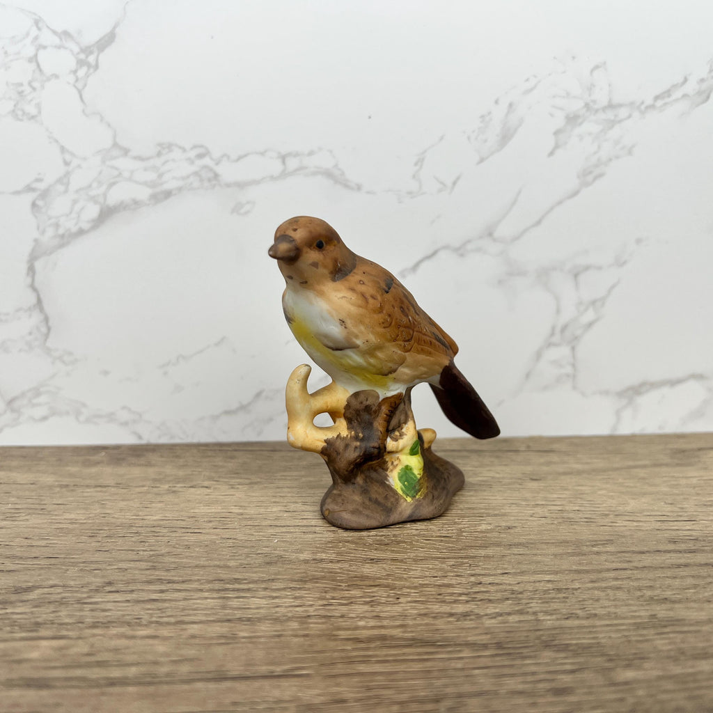 Vintage Hand Painted Porcelain Mistle Thrush Bird Figurine, British Wild Life Decoration
