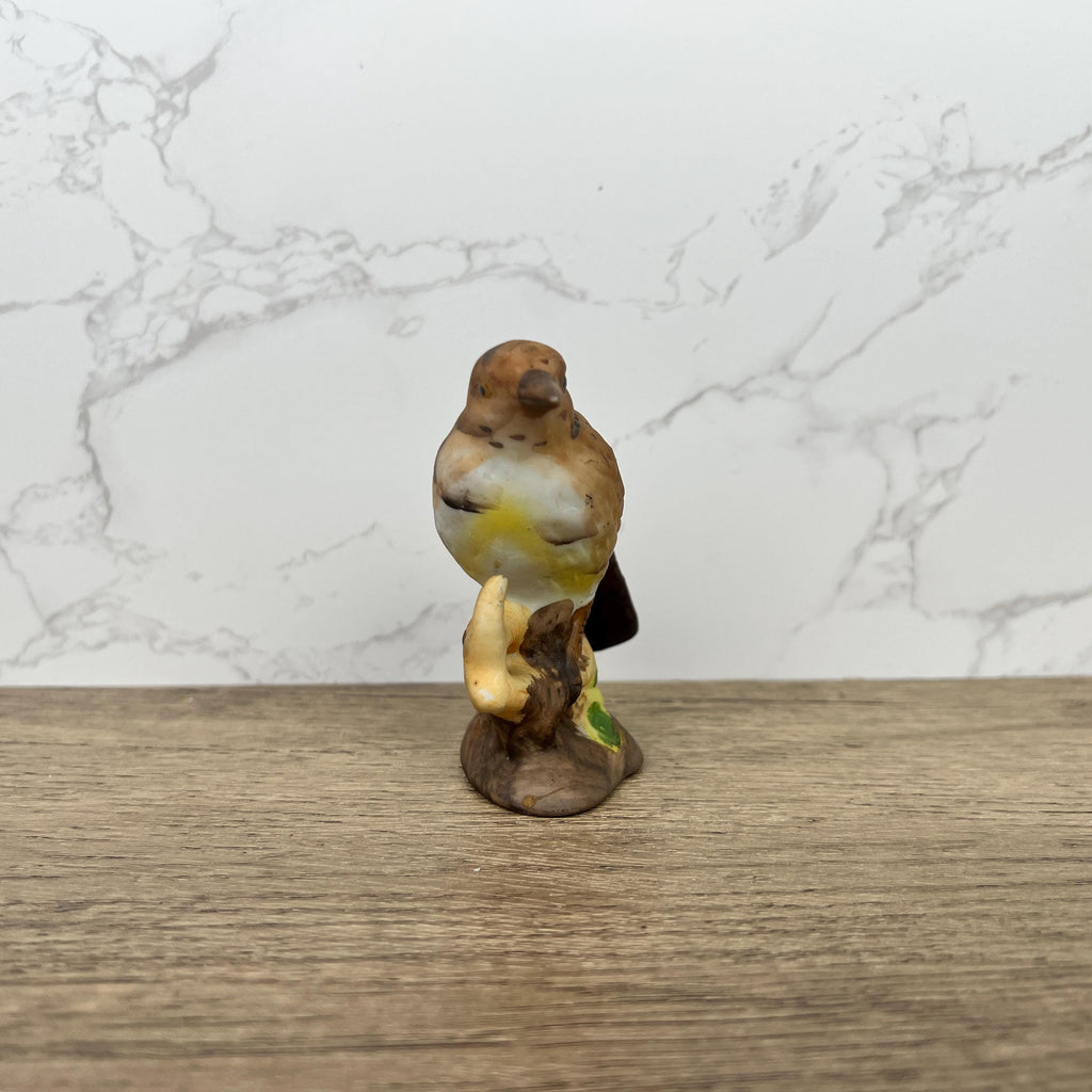 Vintage Hand Painted Porcelain Mistle Thrush Bird Figurine, British Wild Life Decoration