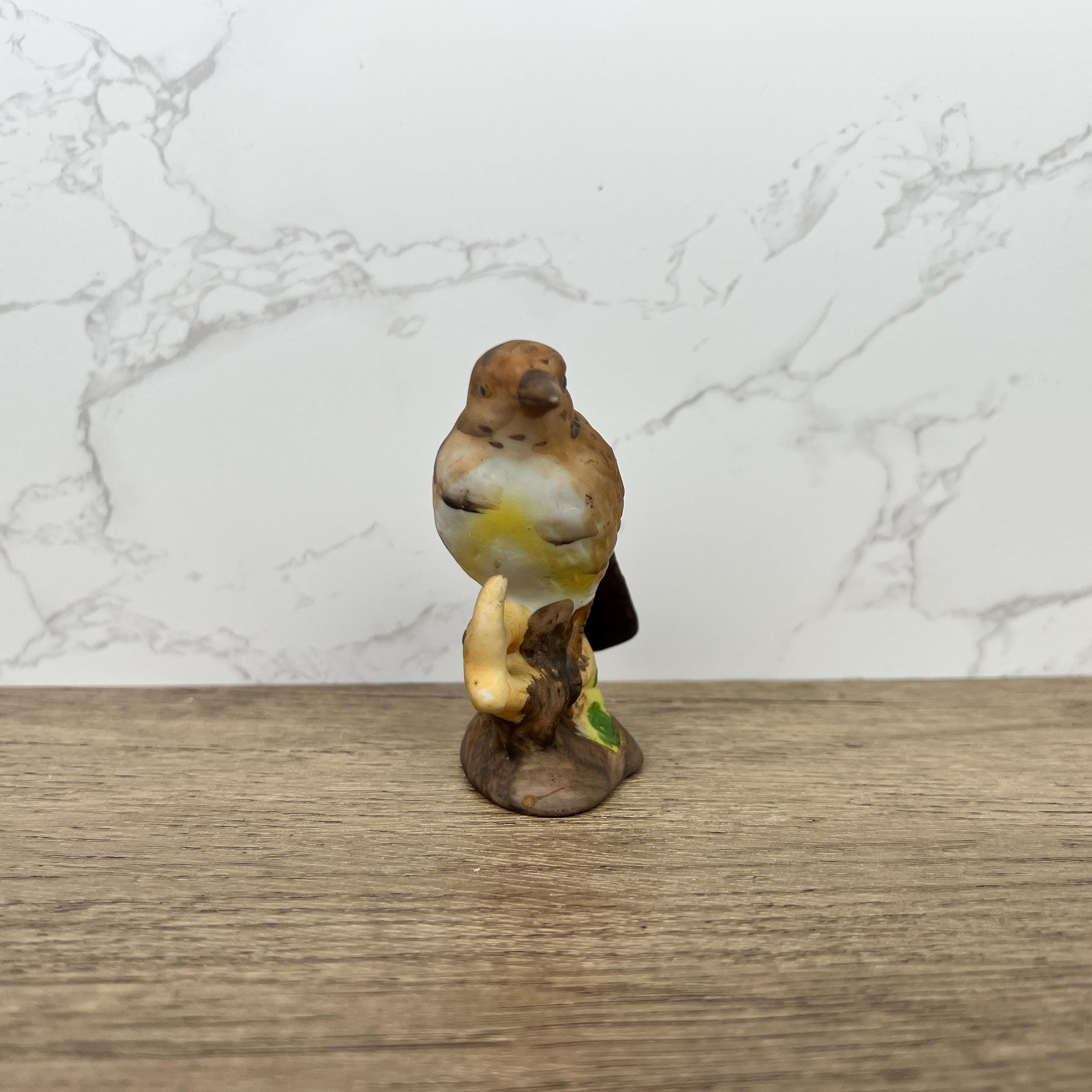 Vintage Hand Painted Porcelain Mistle Thrush Bird Figurine, British Wild Life Decoration