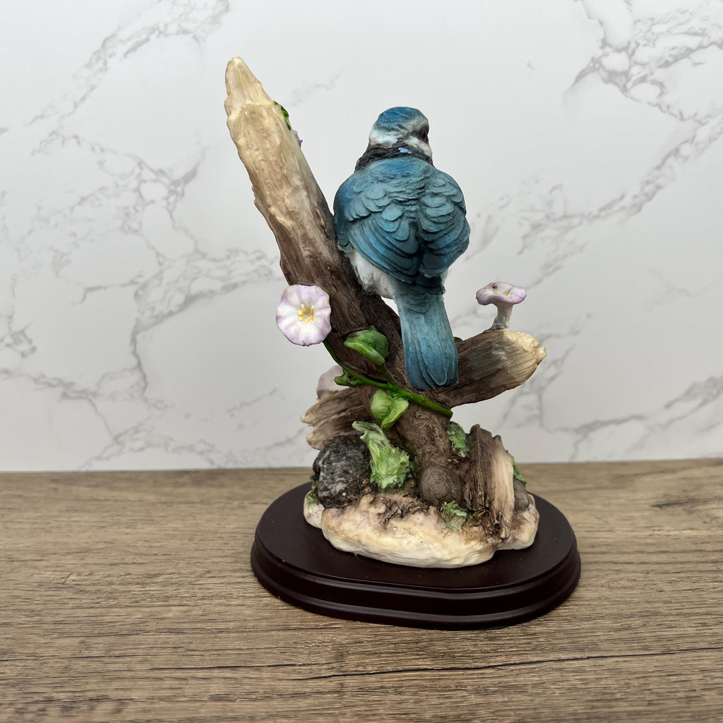 Vintage Leonardo Collection Bluetit Bird Figurine, Resin Wildlife Decor