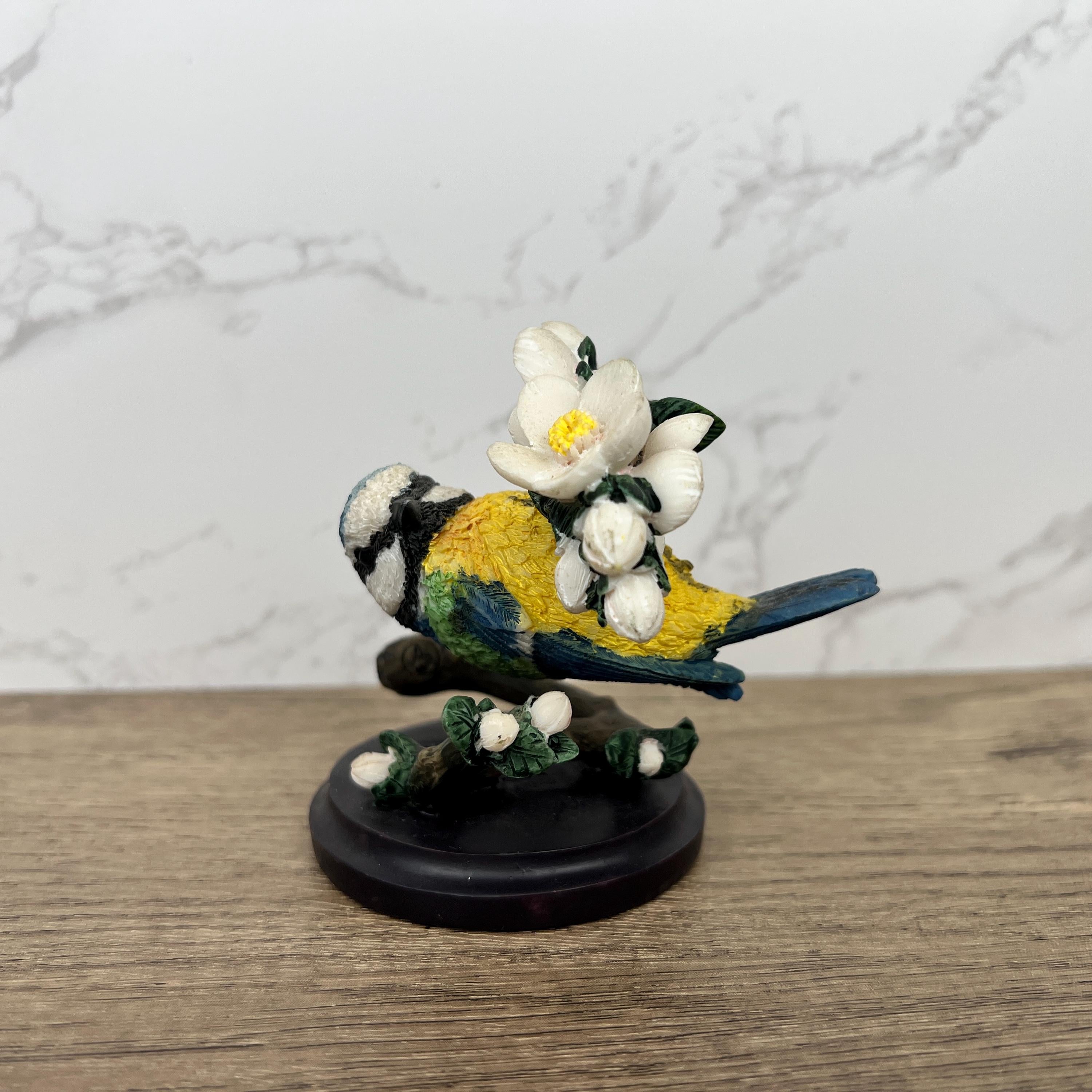 Hand Painted Blue Tit Figurine, Andy Pearce Eaglemoss, British Wildlife Collection