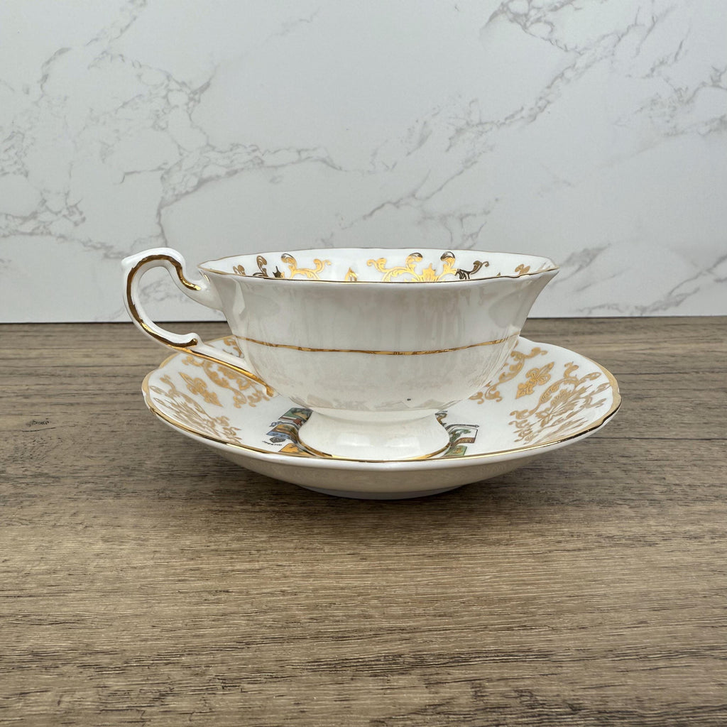 Vintage Paragon Bone China Teacup and Saucer, Canada Coat of Arms, Made in England