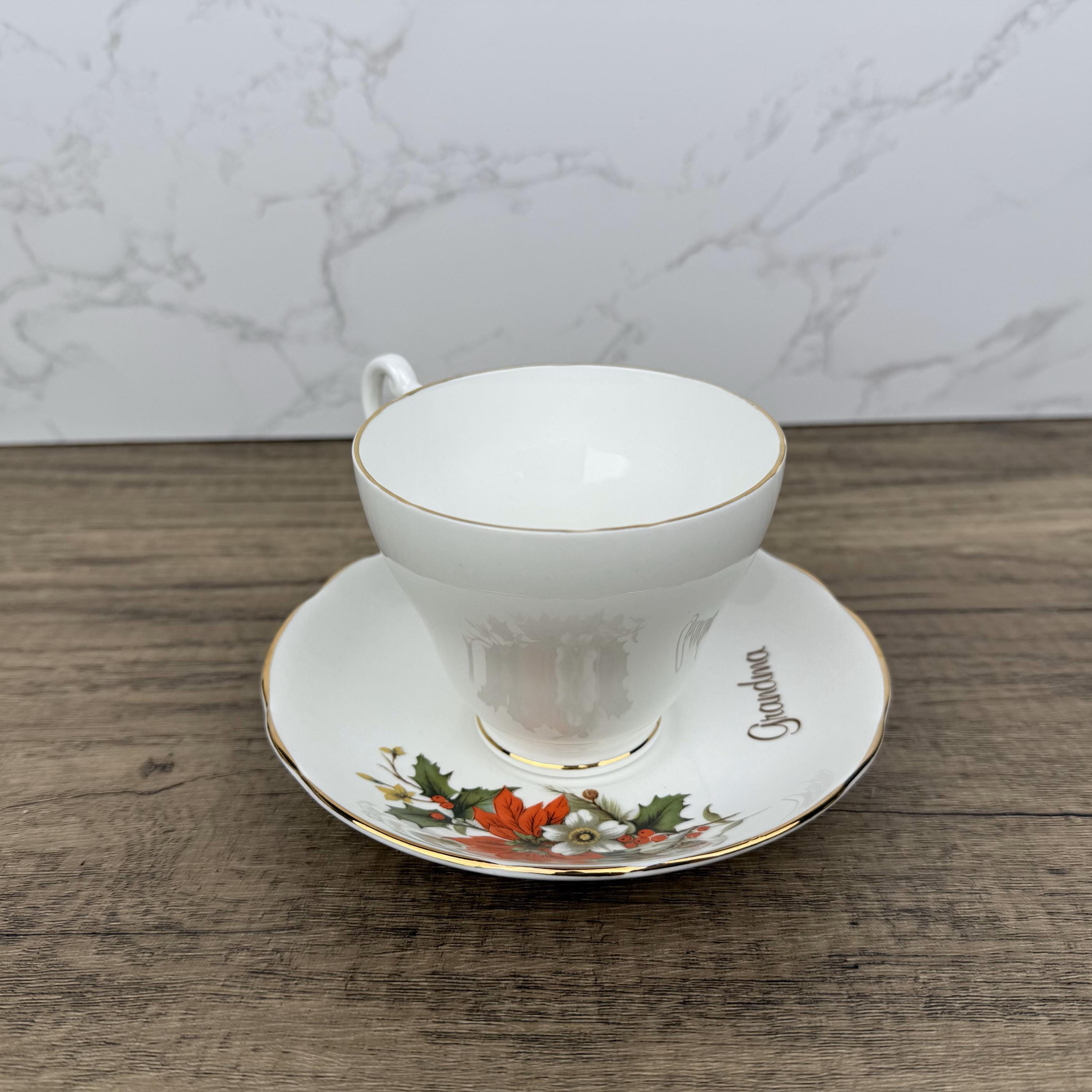 Vintage Regency Fine Bone China Teacup and Saucer, Grandma Gift, Made in England