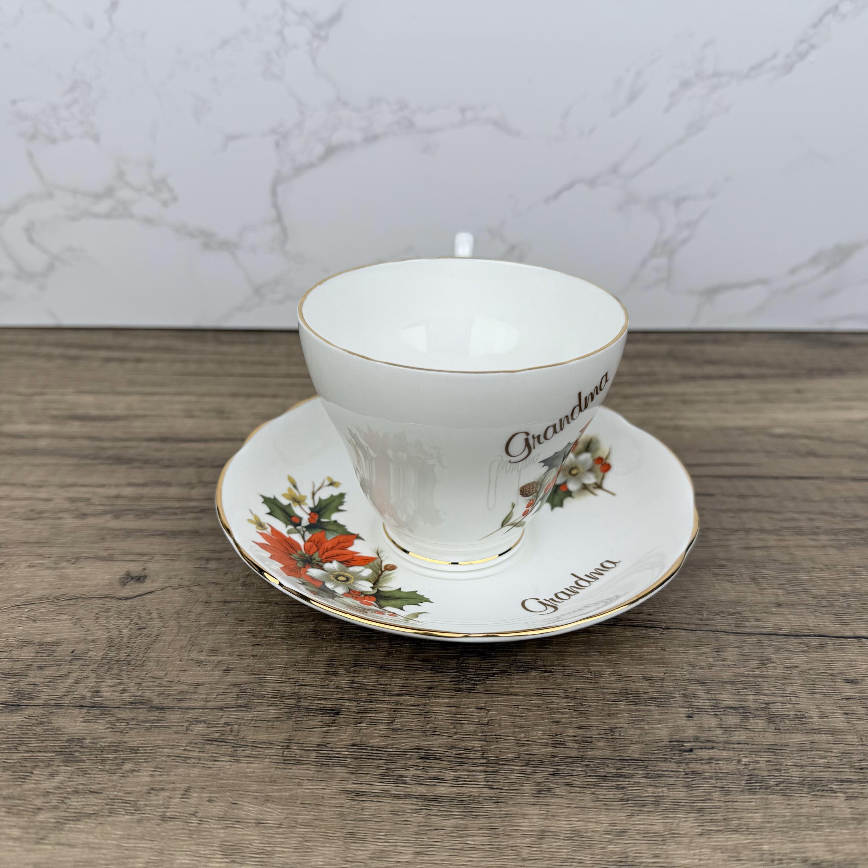 Vintage Regency Fine Bone China Teacup and Saucer, Grandma Gift, Made in England