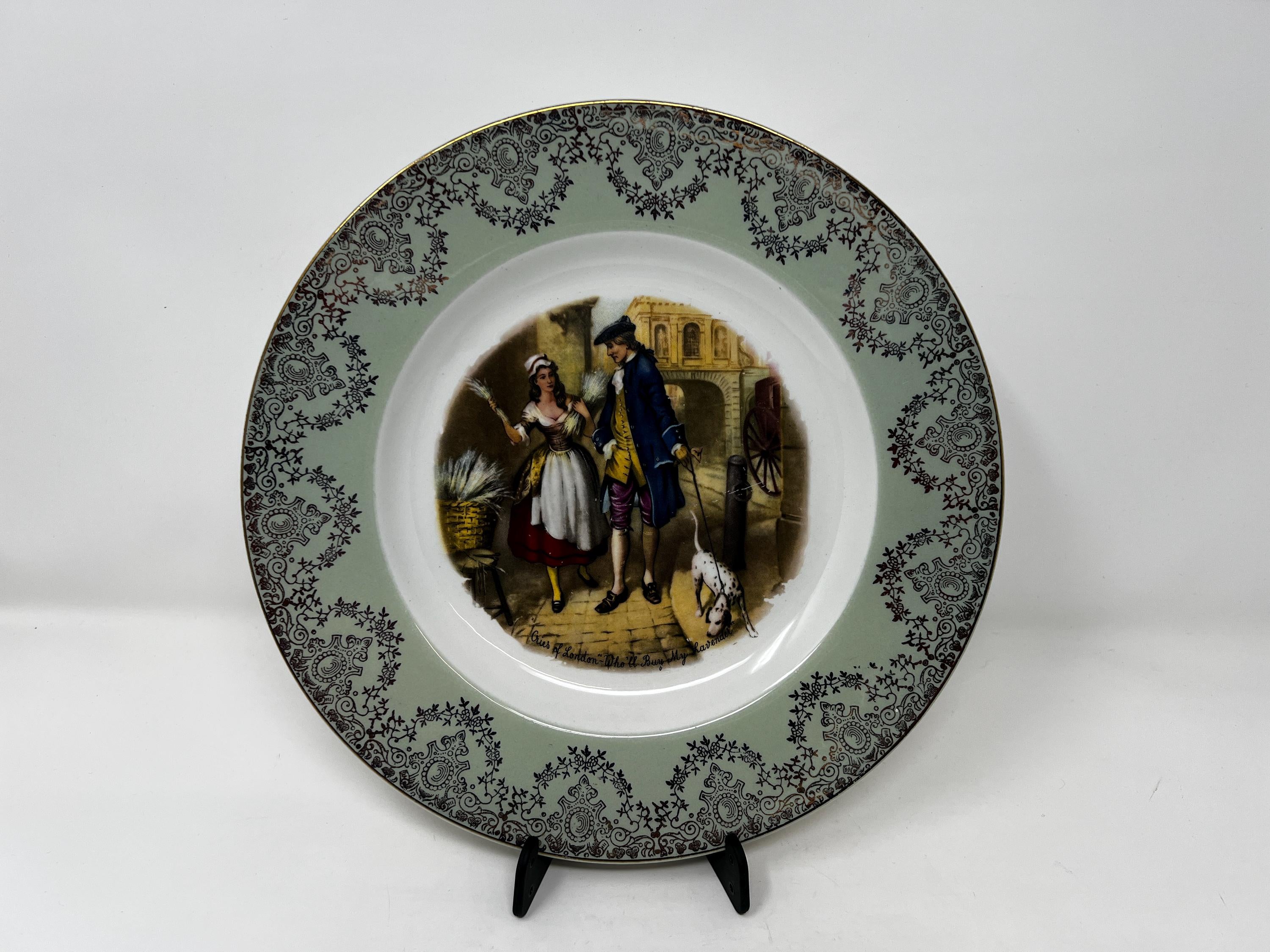 Vintage 1960s Cries of London Plate, Broadhurst Bros Burslem, British Wall Decor