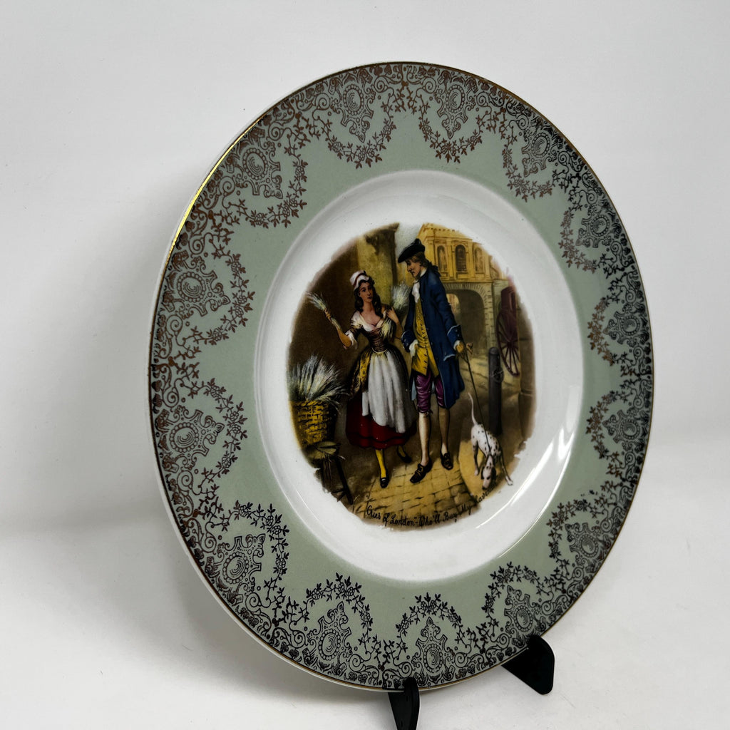 Vintage 1960s Cries of London Plate, Broadhurst Bros Burslem, British Wall Decor