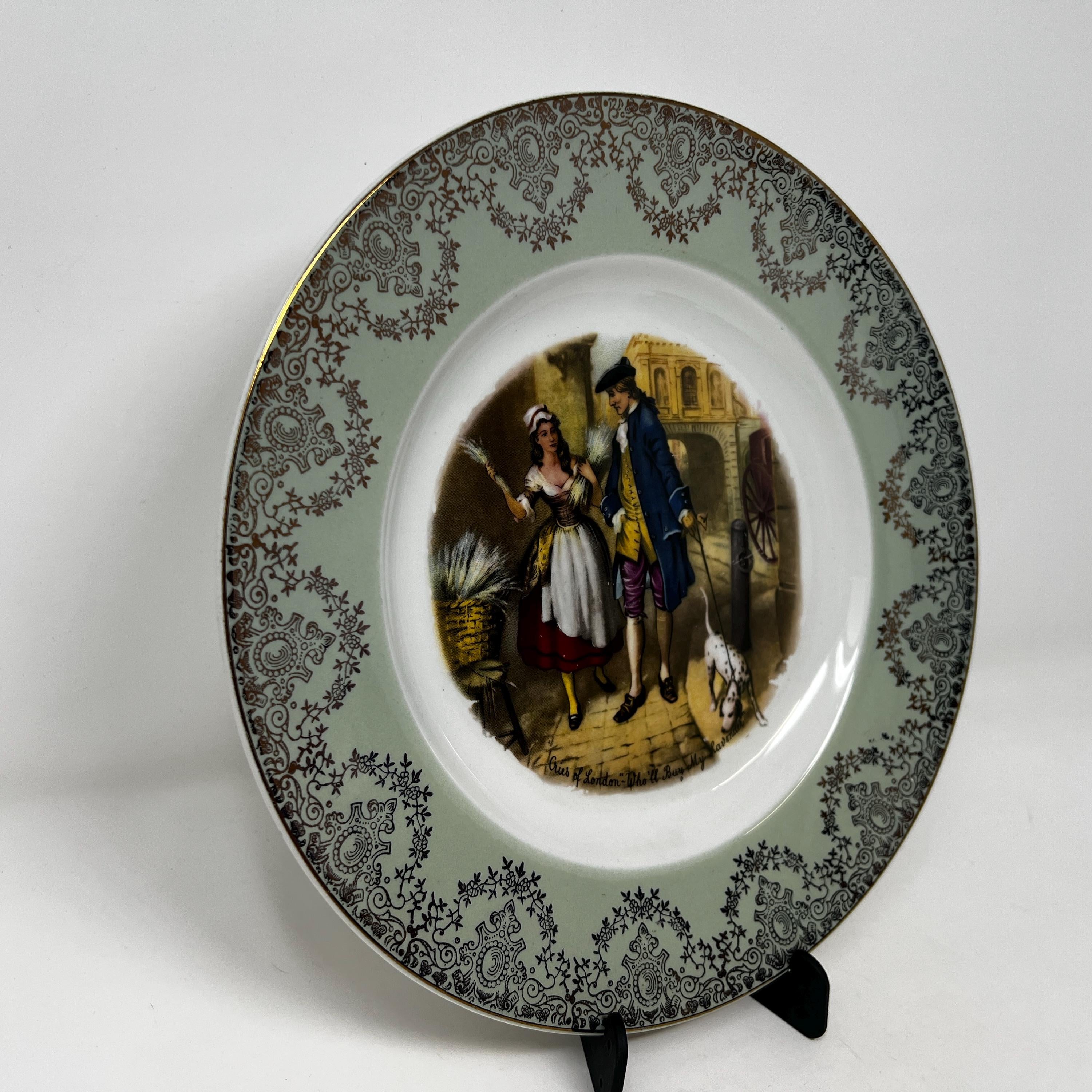 Vintage 1960s Cries of London Plate, Broadhurst Bros Burslem, British Wall Decor
