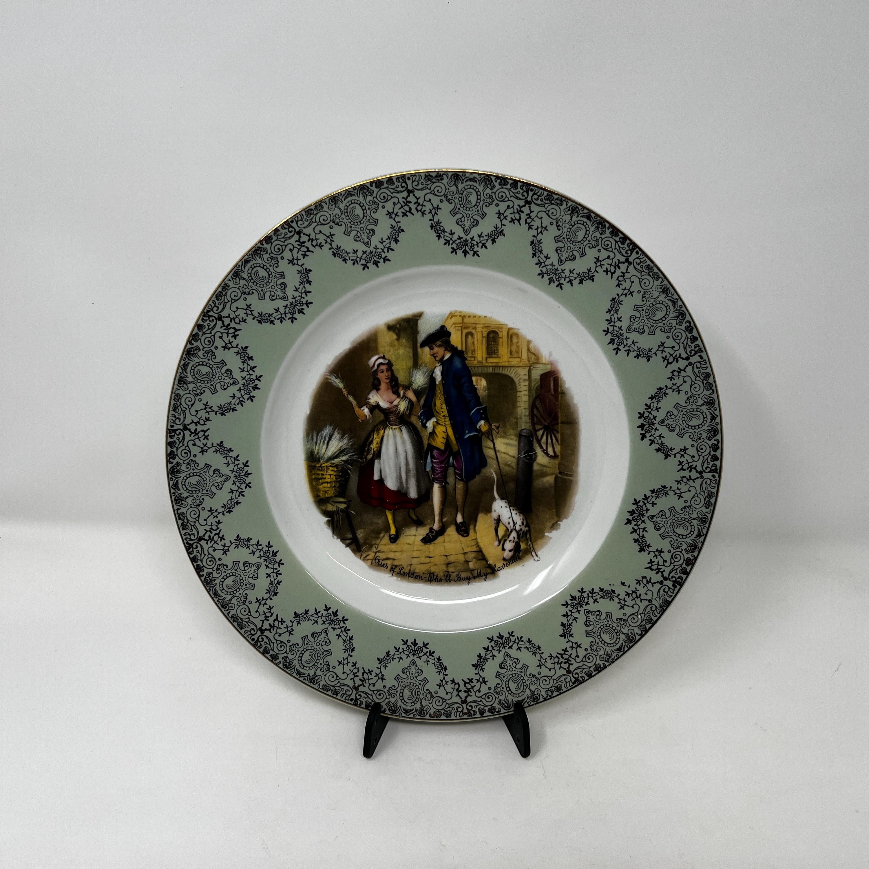 Vintage 1960s Cries of London Plate, Broadhurst Bros Burslem, British Wall Decor