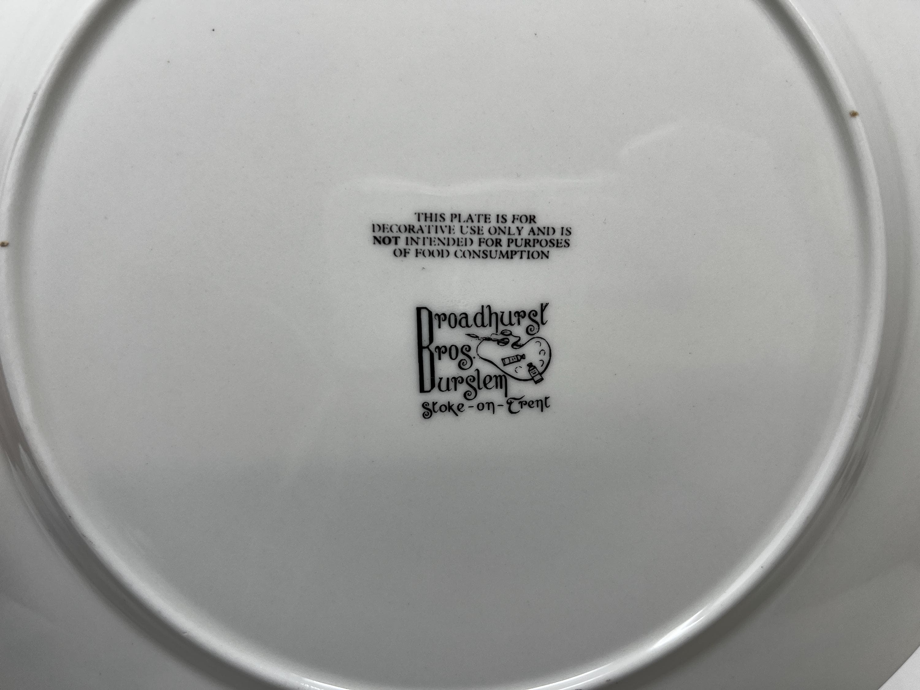 Broadhurst Bros Burslem Courting Couple Plate, Collectible Bone China Wall Art