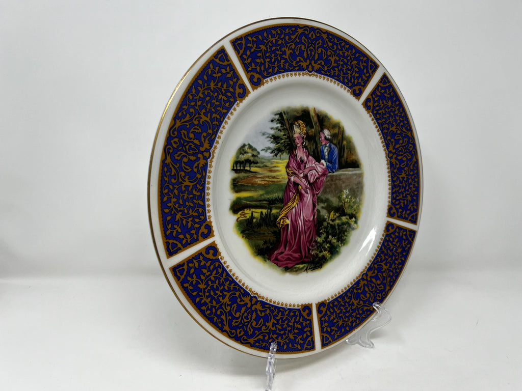 Broadhurst Bros Burslem Courting Couple Plate, Collectible Bone China Wall Art