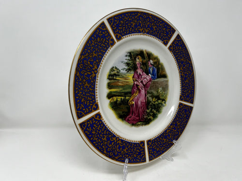 Broadhurst Bros Burslem Courting Couple Plate, Collectible Bone China Wall Art
